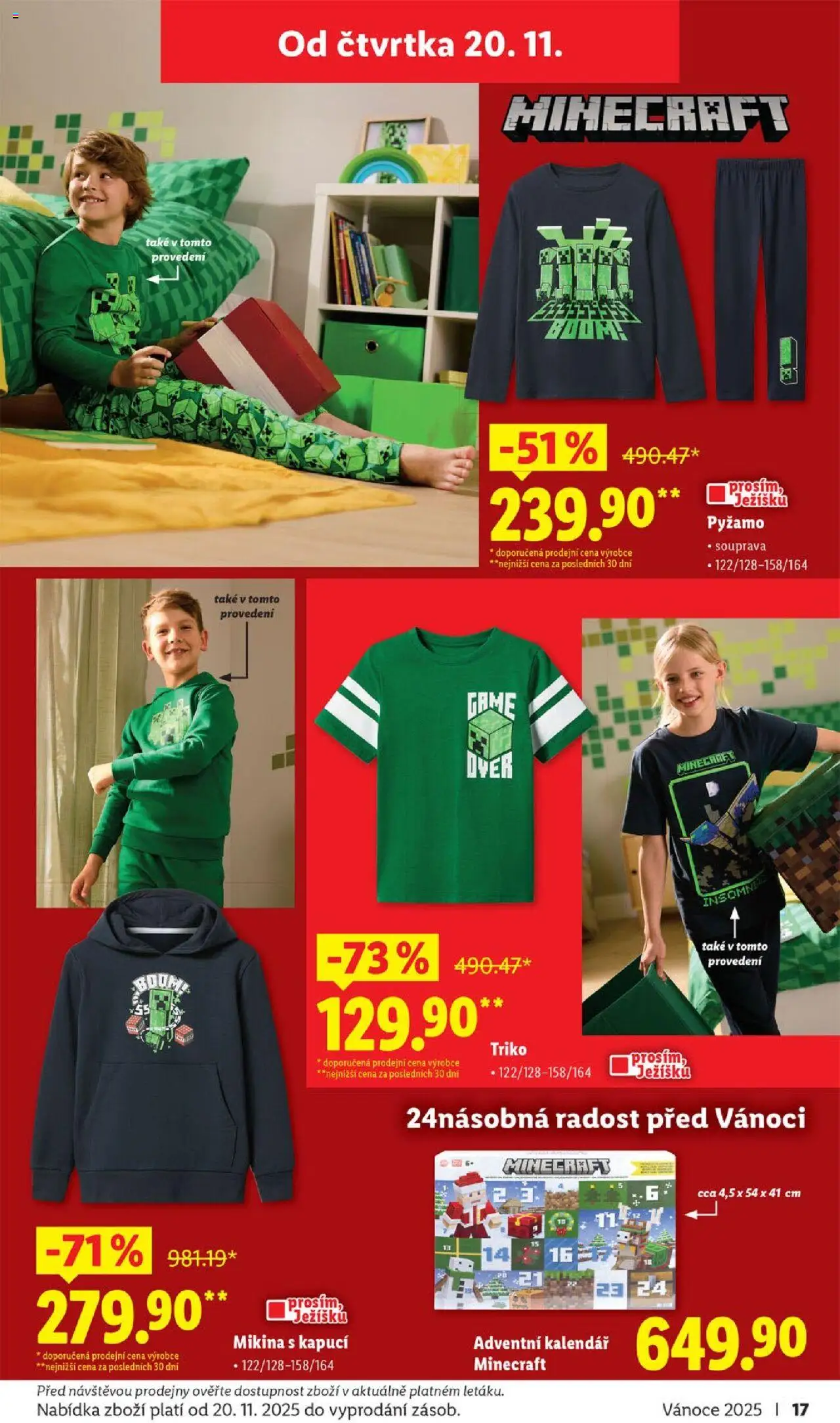 Lidl leták - Veselé Vánoce od 20.10.2025 | Strana: 17 | Produkty: Mikina, Pyžamo, Adventní kalendář, Kalendář