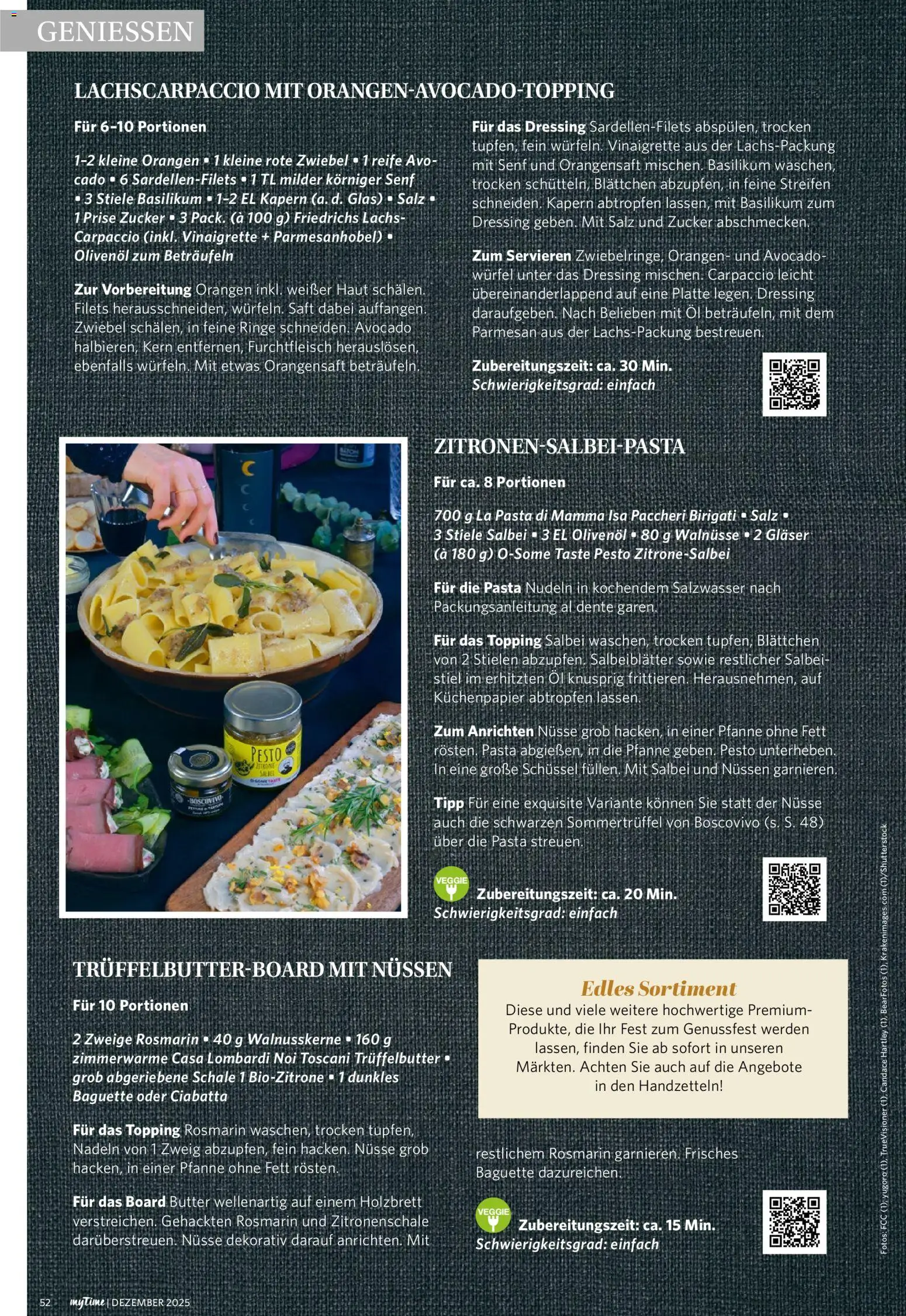 Famila Nordwest  myTime Dezember 2025 – gültig ab 01.12.2025 | Seite: 52 | Produkte: Butter, Olivenol, Orangensaft, Lachs