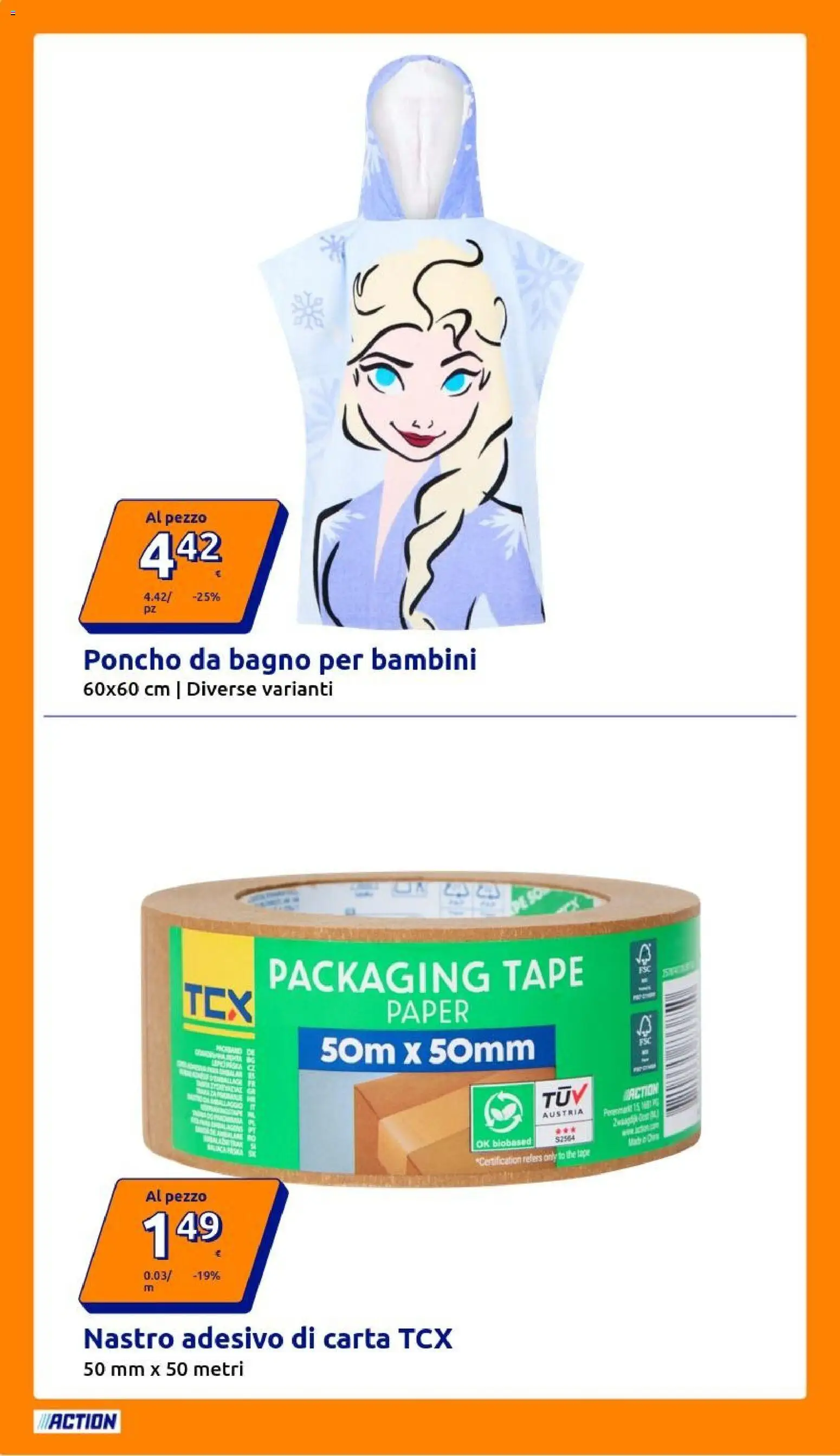 Volantino Action del 01.04.2026 | Pagina: 4 | Prodotti: The, Nastro adesivo, Bagno
