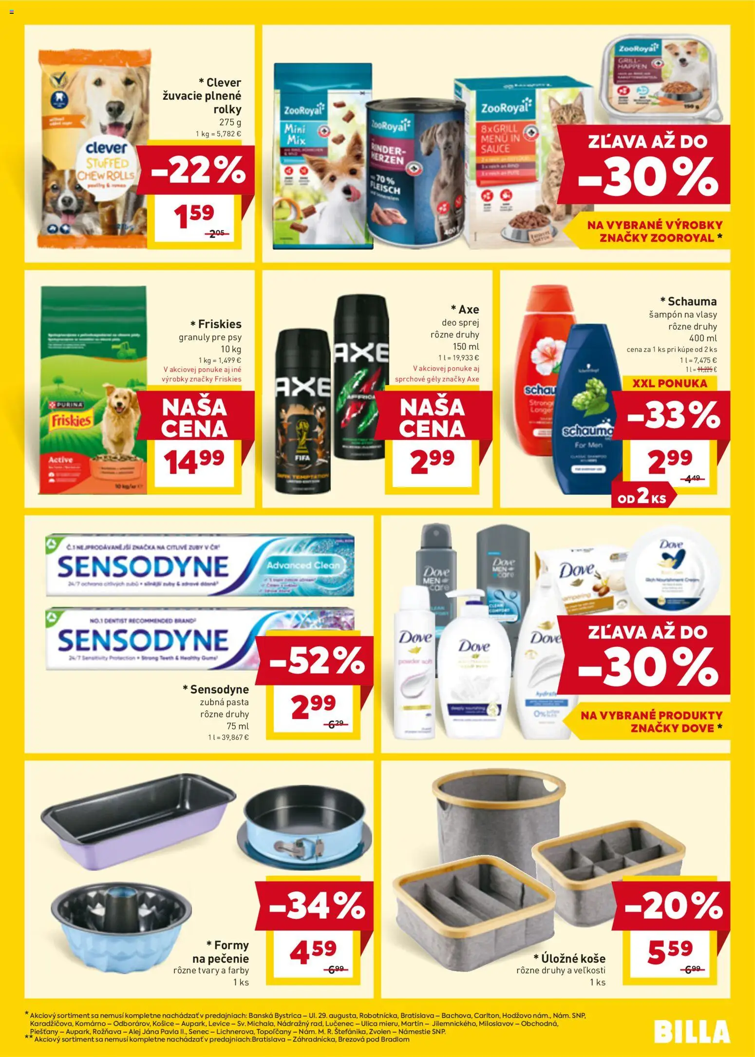 Nové Billa akcie – leták je platný od 07.04.2026 | Strana: 25 | Produkty: Friskies, Šampón, Zubná pasta