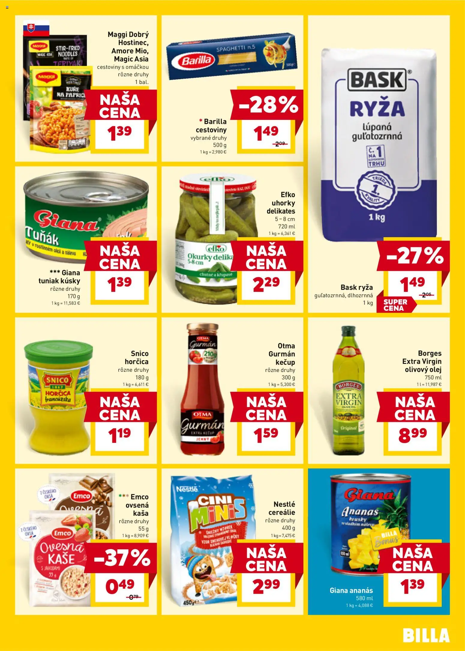 Nové Billa akcie – leták je platný od 10.12.2025 | Strana: 17 | Produkty: Tuniak, Olivový olej, Ananás, Cereálie