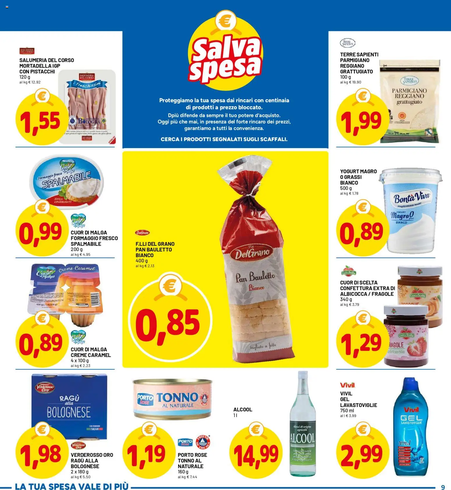 Volantino D Più del 26.01.2026 | Pagina: 9 | Prodotti: Fragole, Lavastoviglie, Ragú, Parmigiano