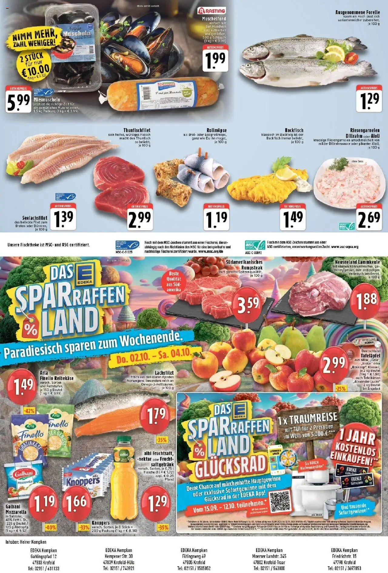 Edeka prospekt Krefeld - Traar	 – gültig ab 28.09.2025 | Seite: 8 | Produkte: Bosch, Mozzarella, Steak, Reibekase
