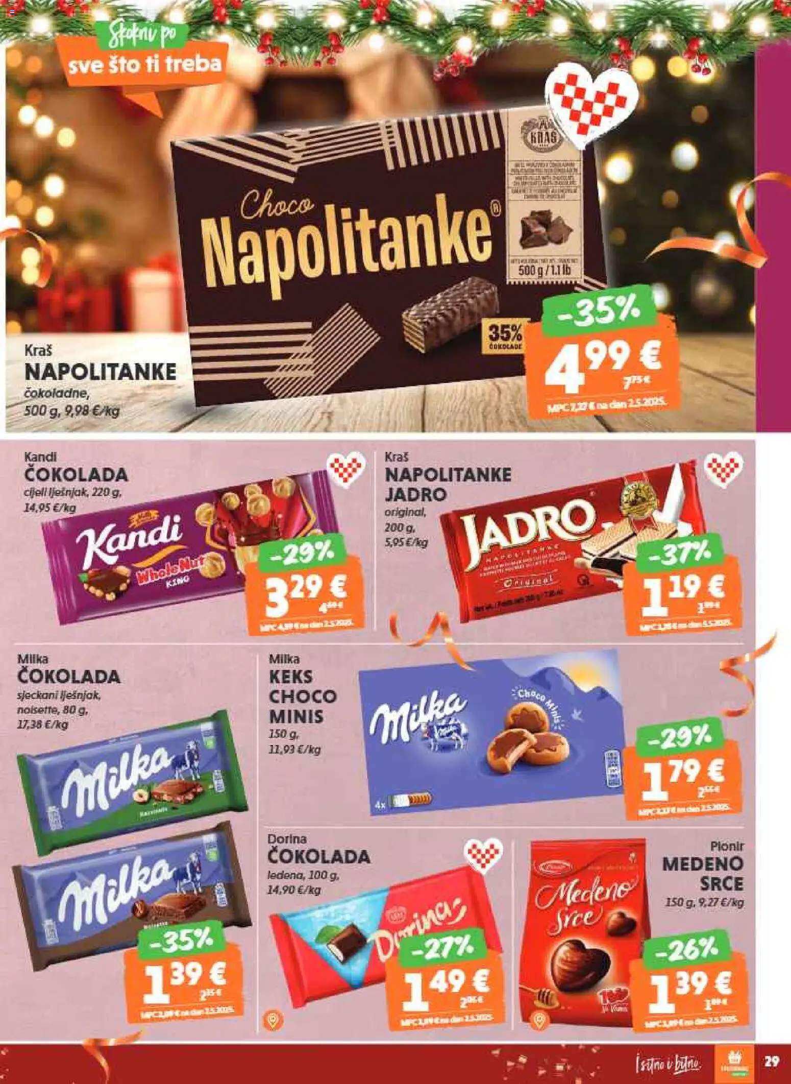 Studenac katalog | vrijedi od 17.12.2025 | Stranica: 29 | Proizvodi: Dorina, Čokolada, Keks, Milka