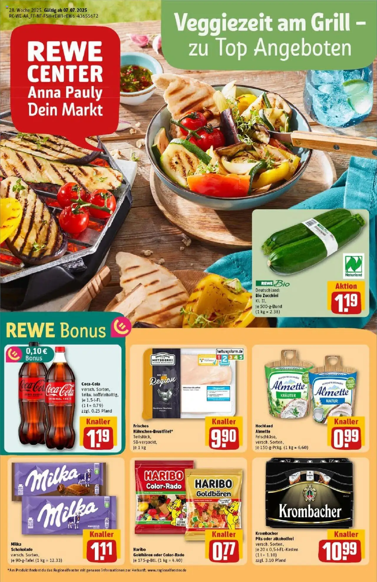 Rewe prospekt Kall	 - gültig ab dem 06.07.2025 | Seite: 1 | Produkte: Almette, Coca cola, Milka schokolade, Milka