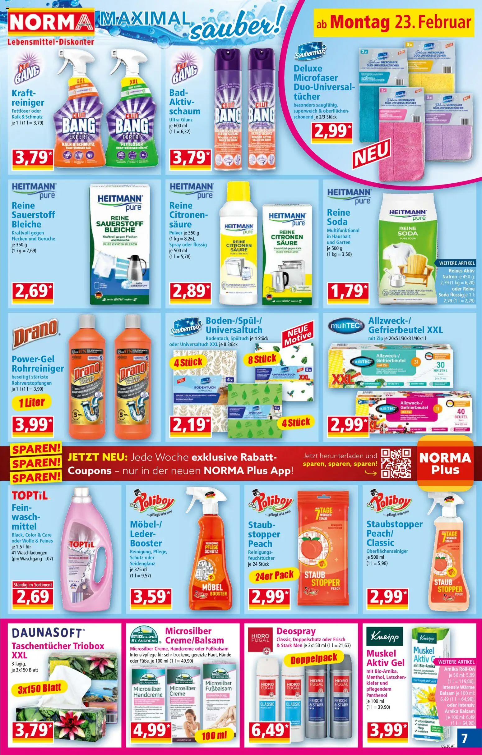 Norma Flugblatt gültig ab 23.02.2026 | Seite: 7 | Produkte: Bad, Creme, Handcreme