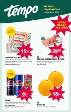Tempo - erbjudanden - Förhandsvisning av reklamblad från butik Tempo aktuell från 22.09.2025