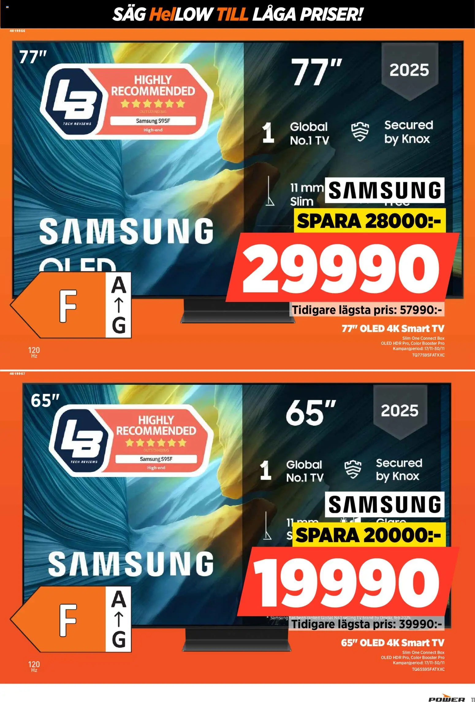 Power reklamblad aktuell från 17.11.2025 | Sida: 11 | Produkter: Såg, Smart tv, Tv