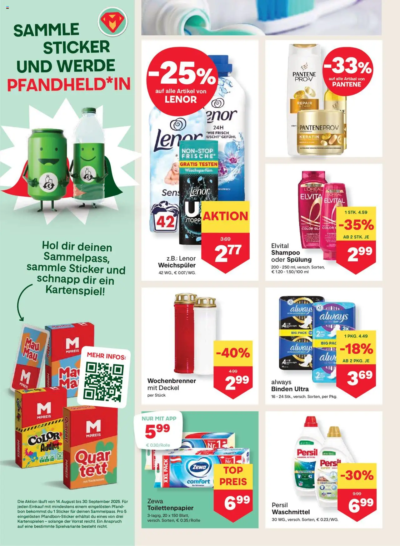 MPREIS Absam gültig ab 21.08.2025 | Seite: 10 | Produkte: Shampoo, Spülung, Weichspüler, Waschmittel