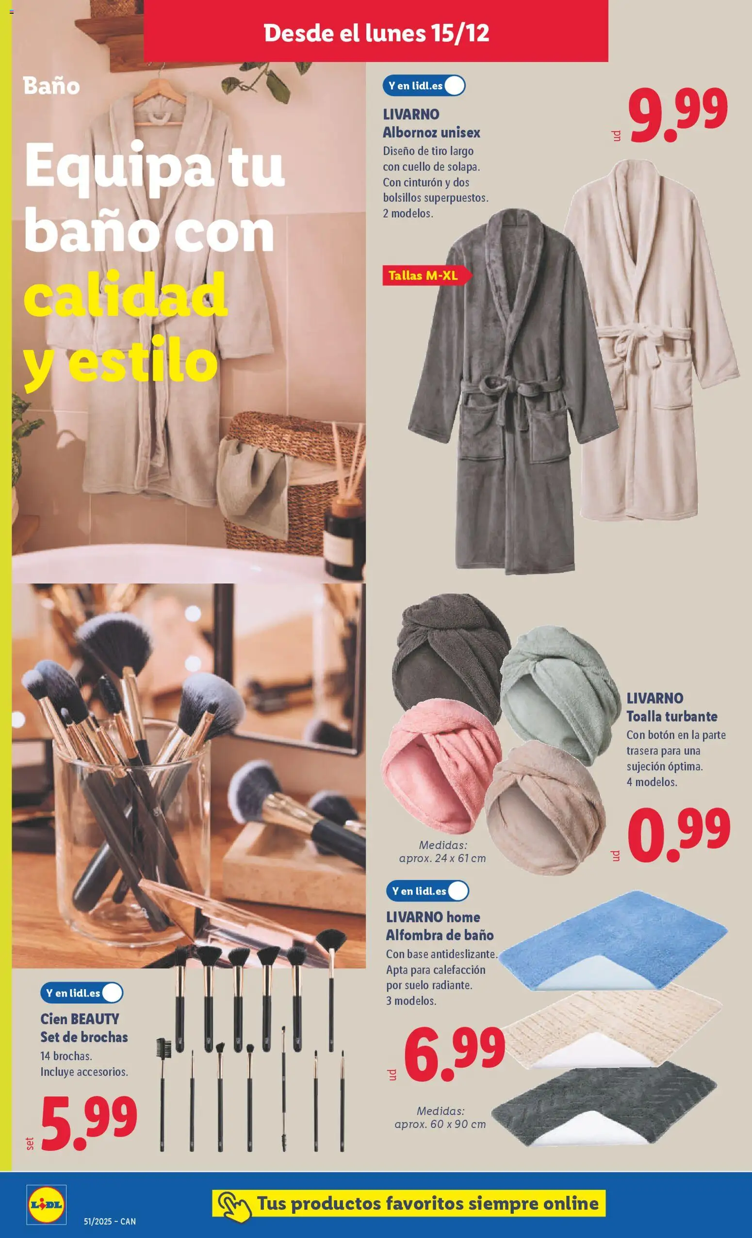 Lidl - Canarias │ válido desde el 15.12.2025 | Página: 2 | Productos: Set de brochas, Cinturón, Baño, Alfombra