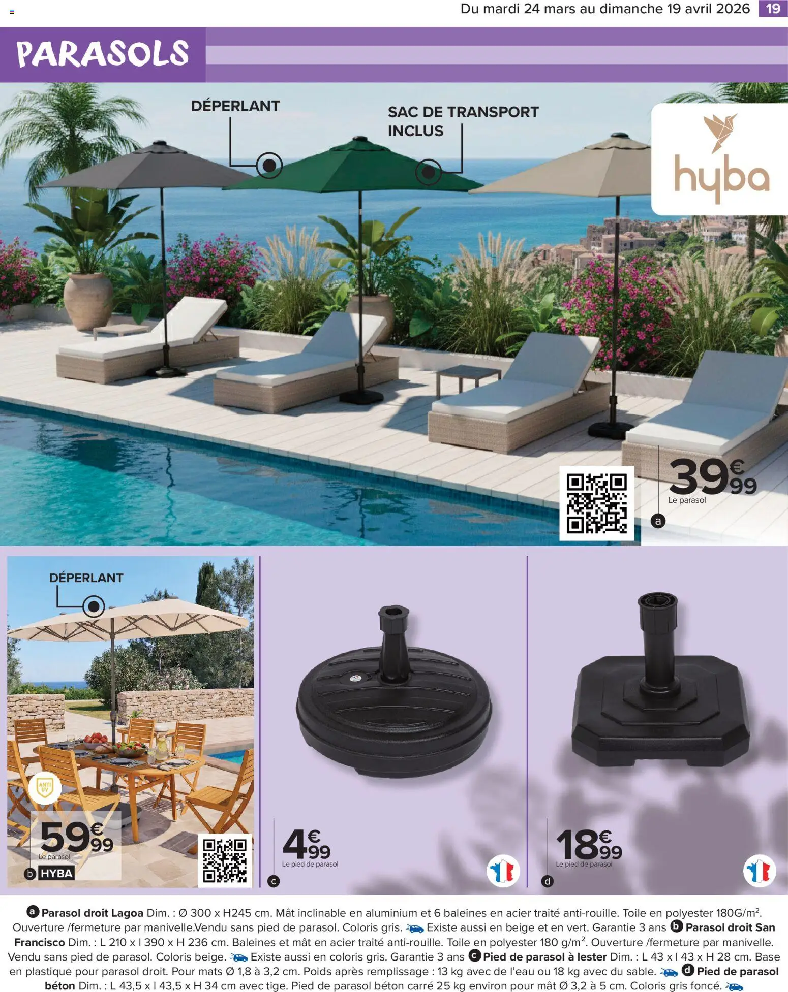 {H1} | Page: 21 | Produits: Sac, Sac de transport, Parasol, Pied de parasol