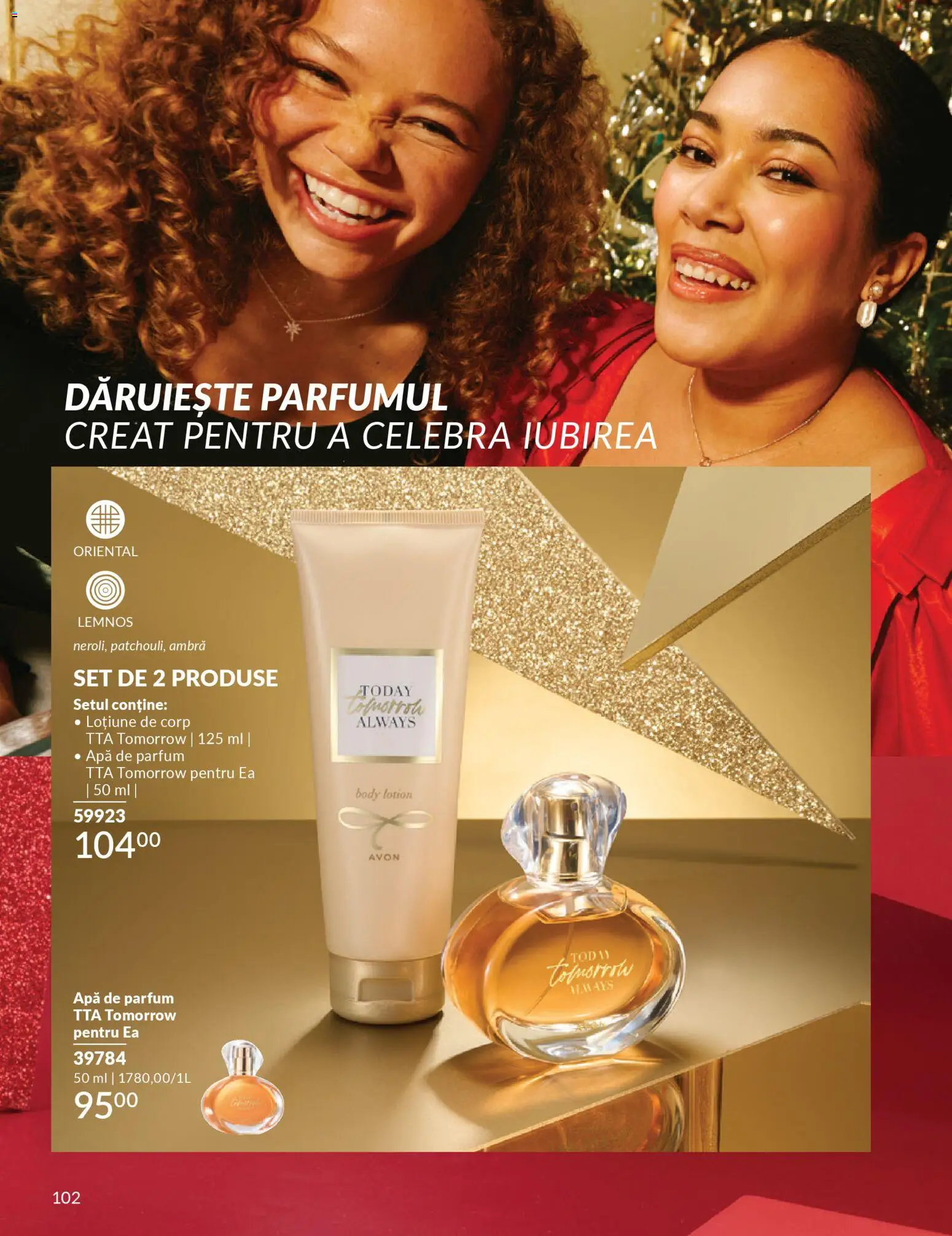 Noul catalog Avon – valabil de la 01.12.2025 | Pagină: 102 | Produse: Apă de parfum, Body, Parfum, Apă