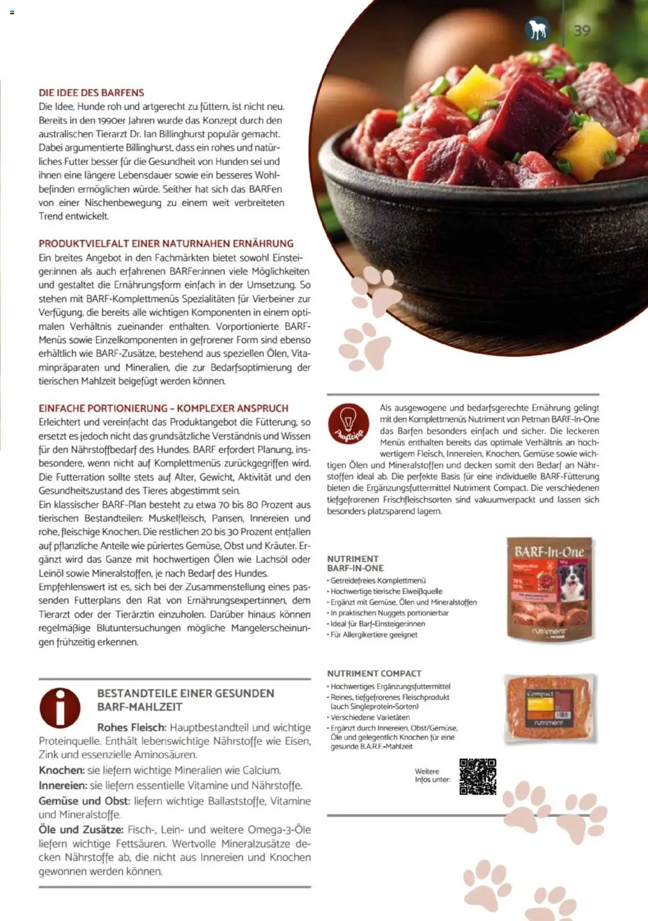 zookauf Heimtier Journal – gültig ab 01.10.2025 | Seite: 39 | Produkte: Leinöl, Gemüse, Obst, Fleisch