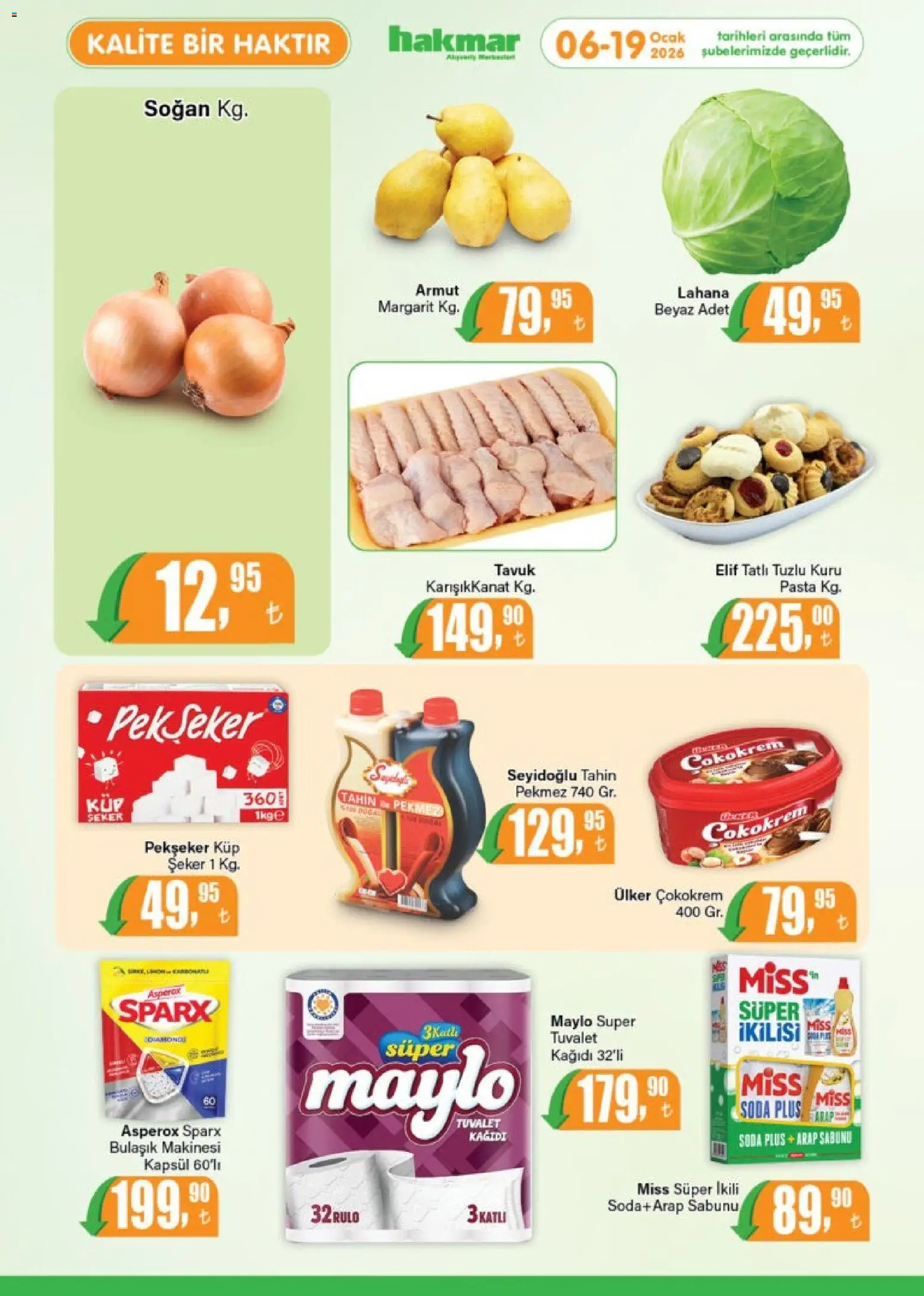 Hakmar Katalog - 06.01.2026 tarihinden itibaren geçerlidir | Sayfa: 8 | Ürünler: Arap sabunu, Lahana, Armut, Soda
