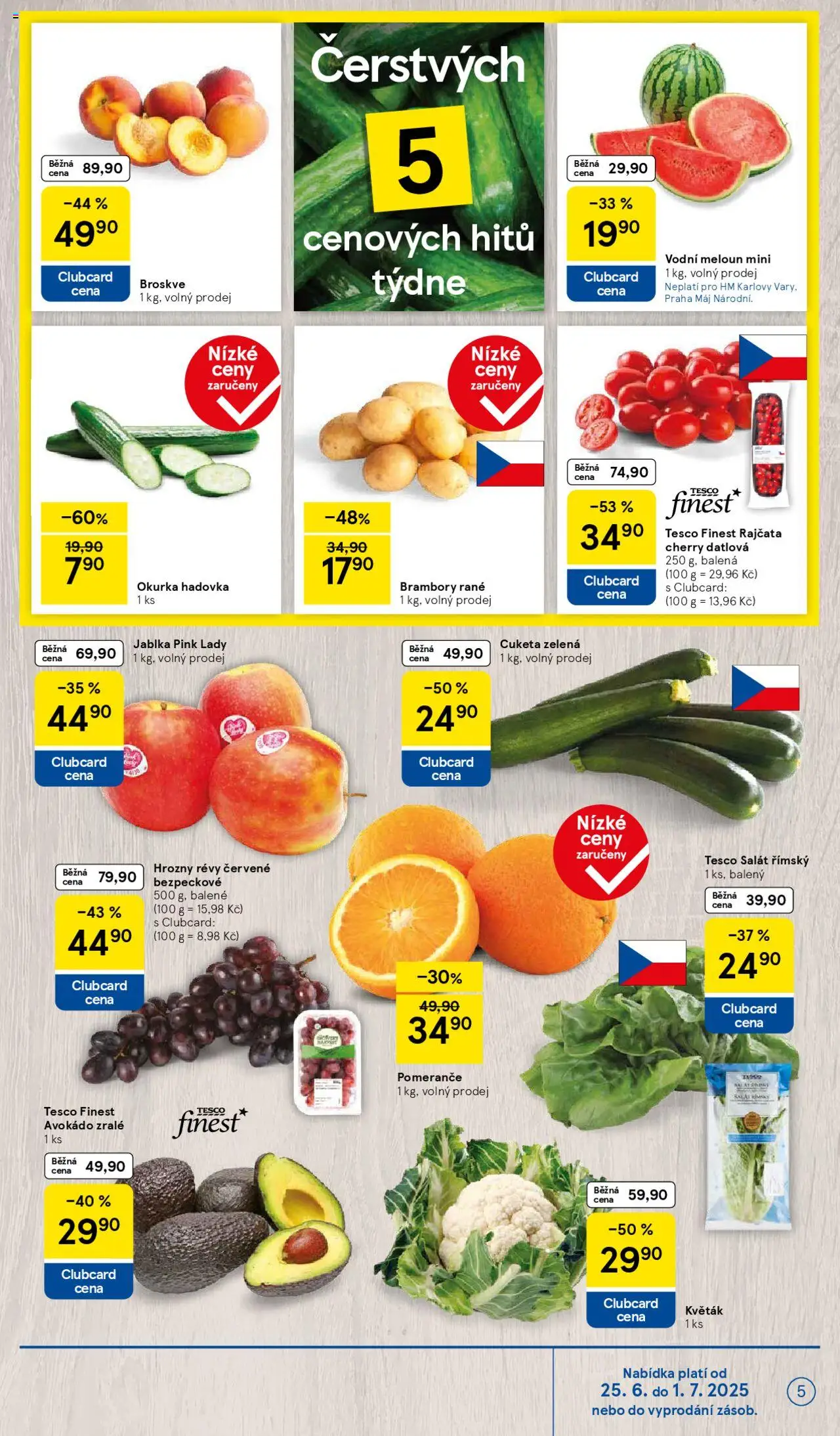 Tesco leták - Hypermarket od 25.06.2025 | Strana: 5 | Produkty: Finest, Apple, Brambory, Okurka