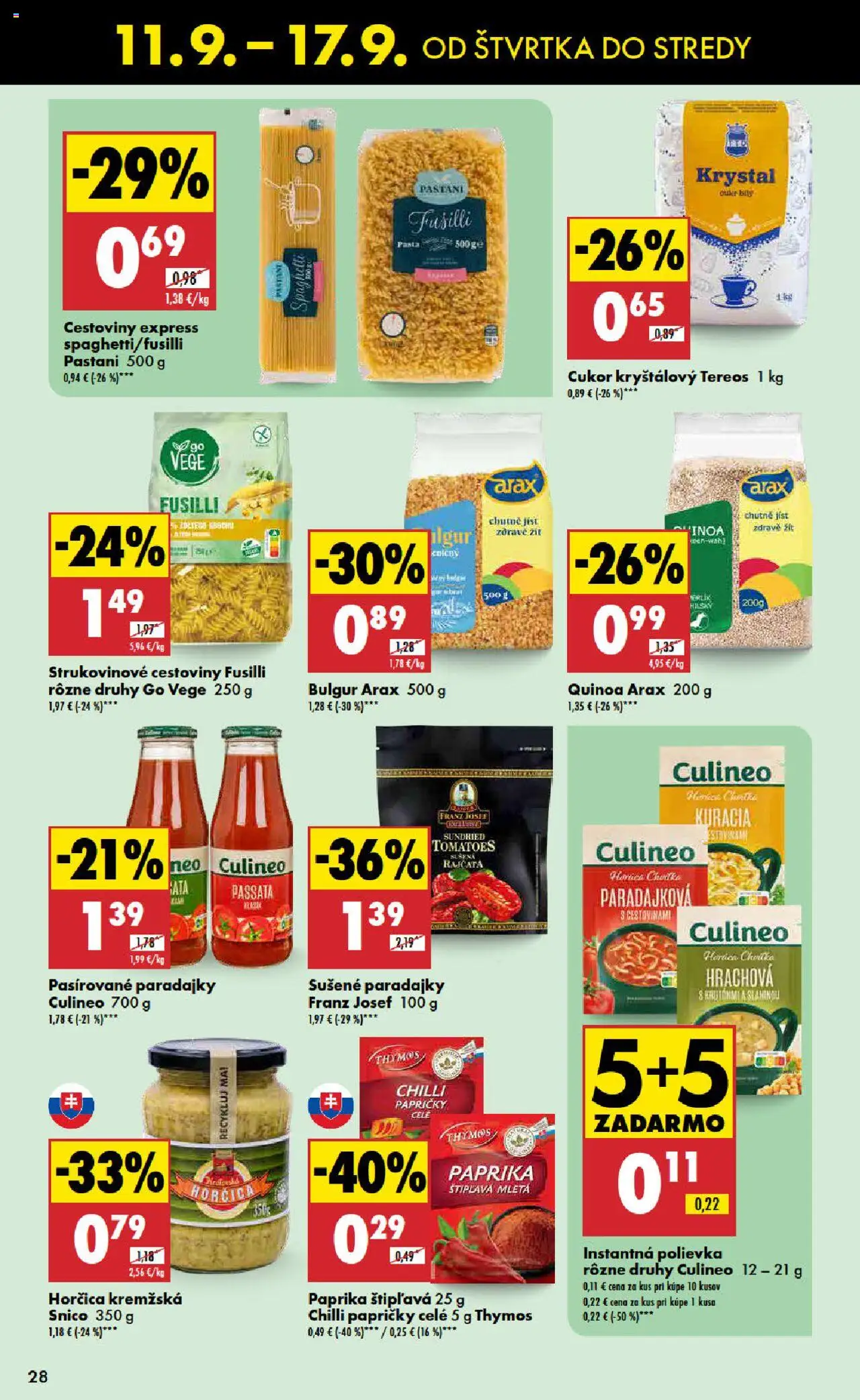 Nové Biedronka akcie – leták je platný od 11.09.2025 | Strana: 28 | Produkty: Paprika, Fusilli, Chilli, Cukor