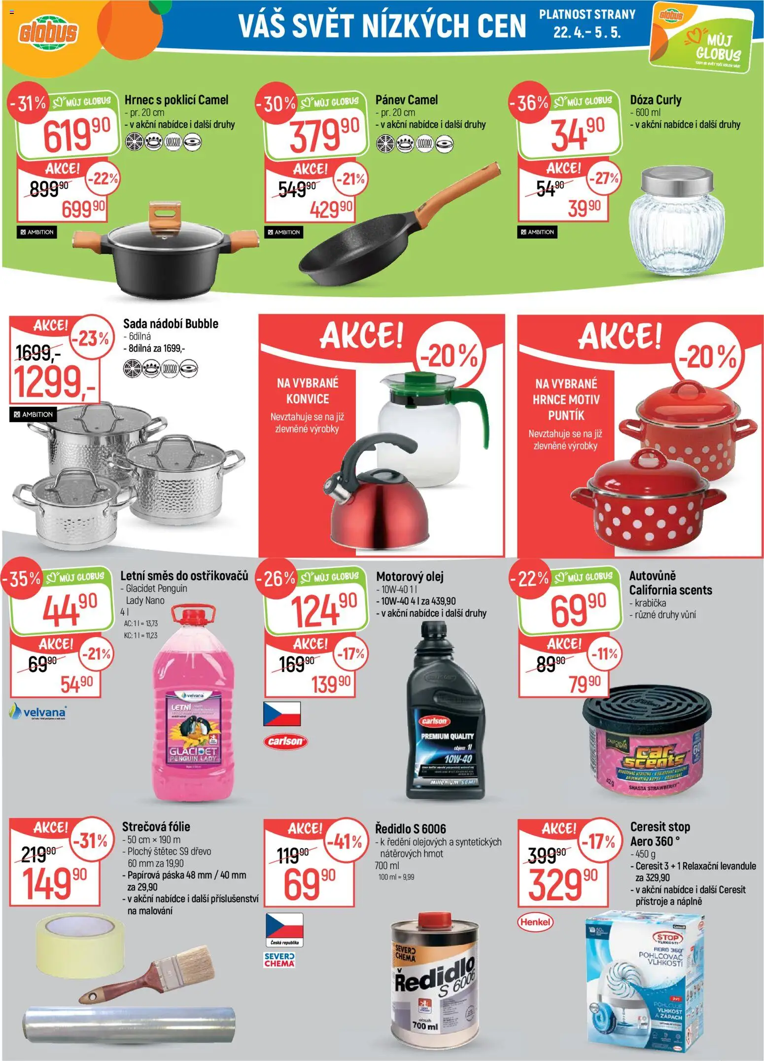 Globus leták - Praha-Štěrboholy od 22.04.2026 | Strana: 30 | Produkty: Globus, Olej, Krabička, Strečová fólie