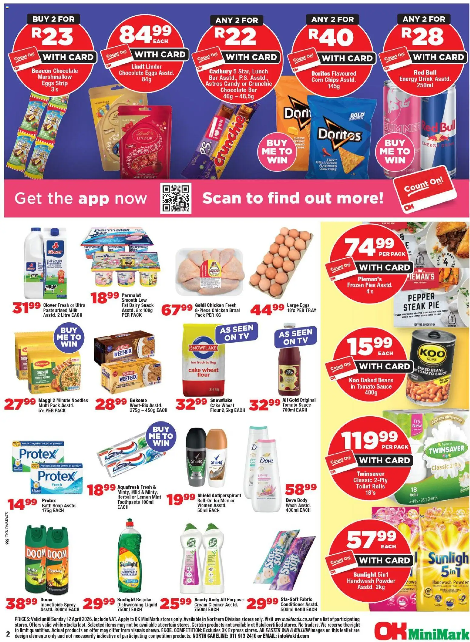 New OK Foods catalogue – valid from 25.03.2026 | Page: 2 | Products: Cheese, Noodles, Tomato sauce, Sauce