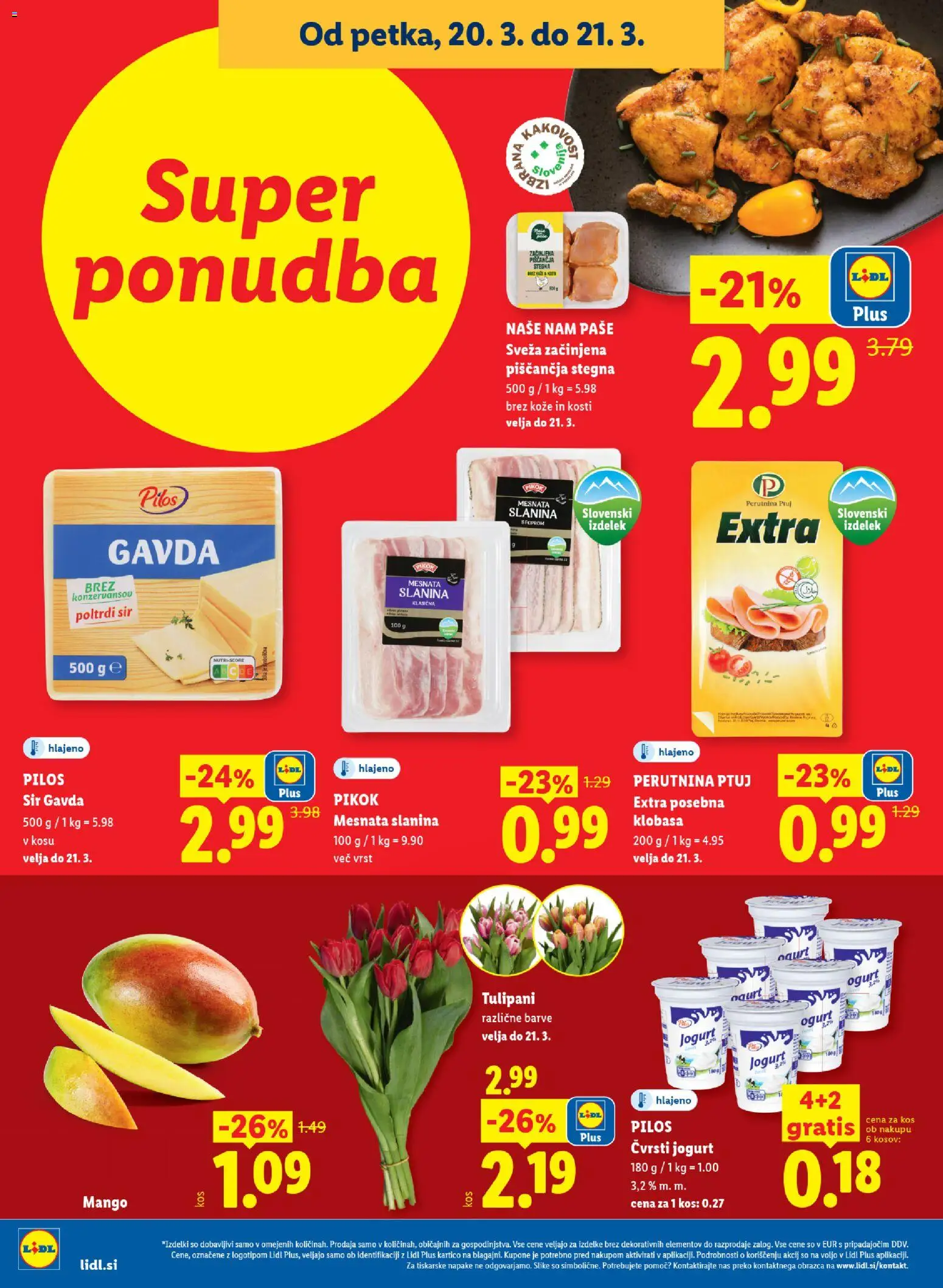 Novi Lidl katalog ponudbe – veljaven od 19.03.2026 | Stran: 40 | Izdelki: Kos, Slanina, Sir, Jogurt