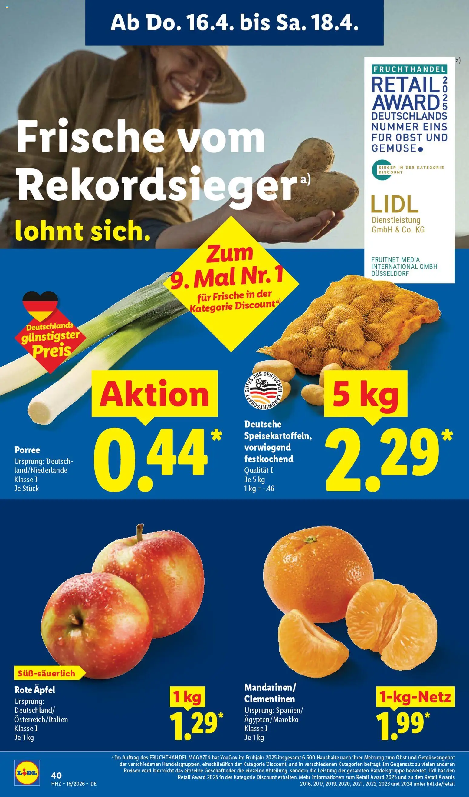 Lidl Prospekt – gültig ab 13.04.2026 | Seite: 62 | Produkte: Äpfel, Gemüse, Obst