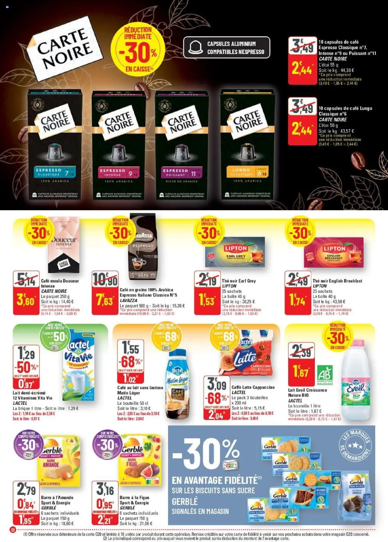  | Page: 12 | Produits: Amande, Figue, Café en grains, Biscuits