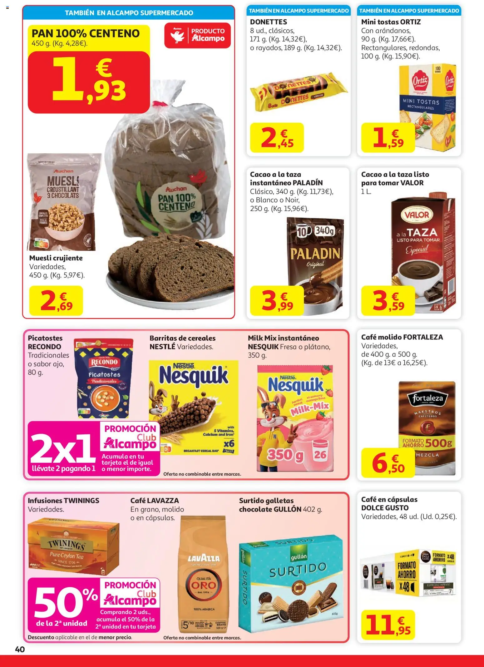 Alcampo - Hg Madrid │ válido desde el 11.12.2025 | Página: 40 | Productos: Pan, Café molido, Cereales, Galletas