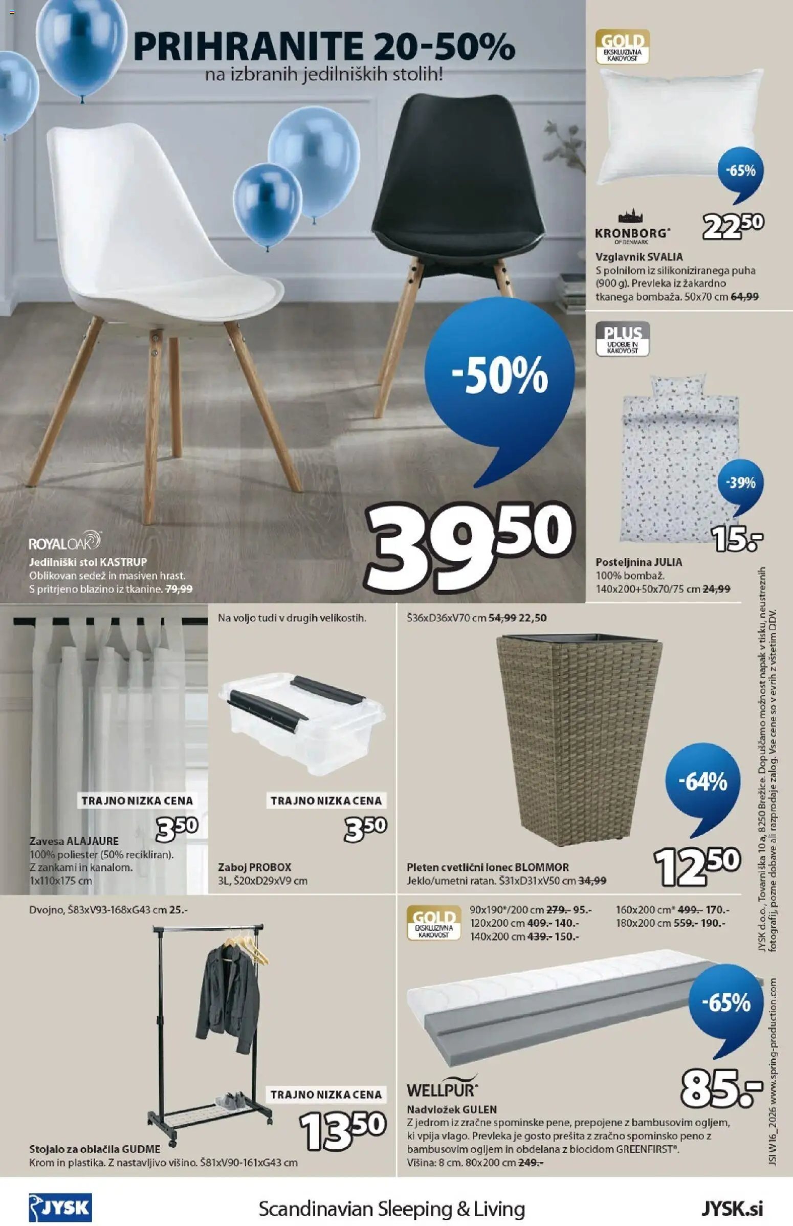 Novi JYSK katalog ponudbe – veljaven od 15.04.2026 | Stran: 16 | Izdelki: Nadvložek, Prevleka, Stol, Zaboj