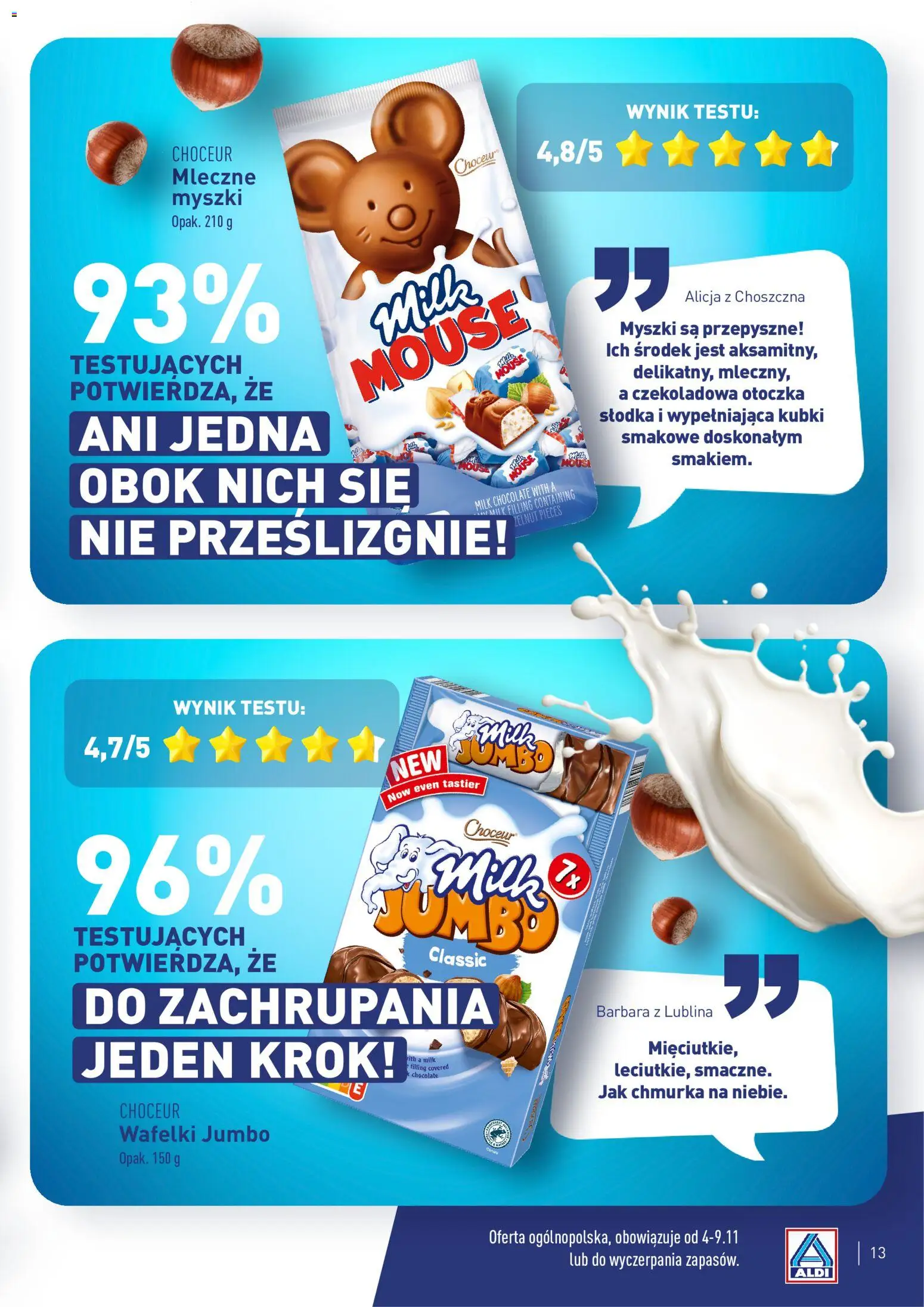 Aldi Polsko leták - Poznaj ulubione produkty testerów z całej Polski od 23.02.2026 | Strana: 13 | Produkty: Milk chocolate