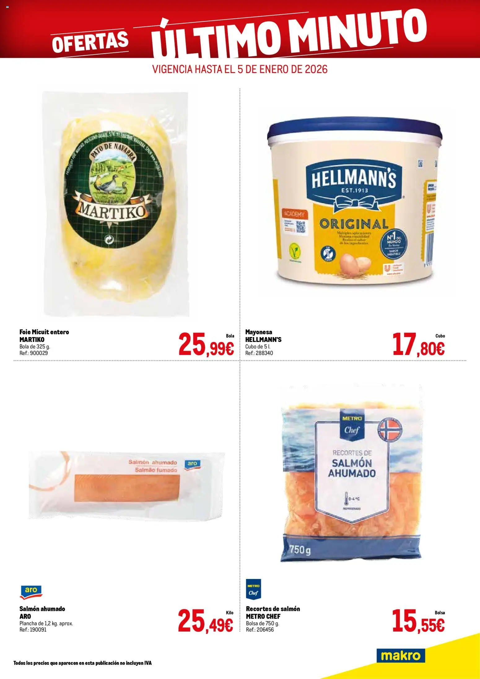 Makro Ofertas Último minuto Centro │ válido desde el 17.12.2025 | Página: 4 | Productos: Οθόνη προβολής, Bolsa, Salmón ahumado, Plancha
