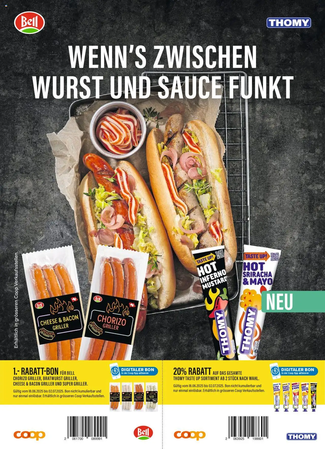 Coop Magazin ab 18.06.2025 | Seite: 4 | Produkte: Mayonnaise, Wurst, Griller