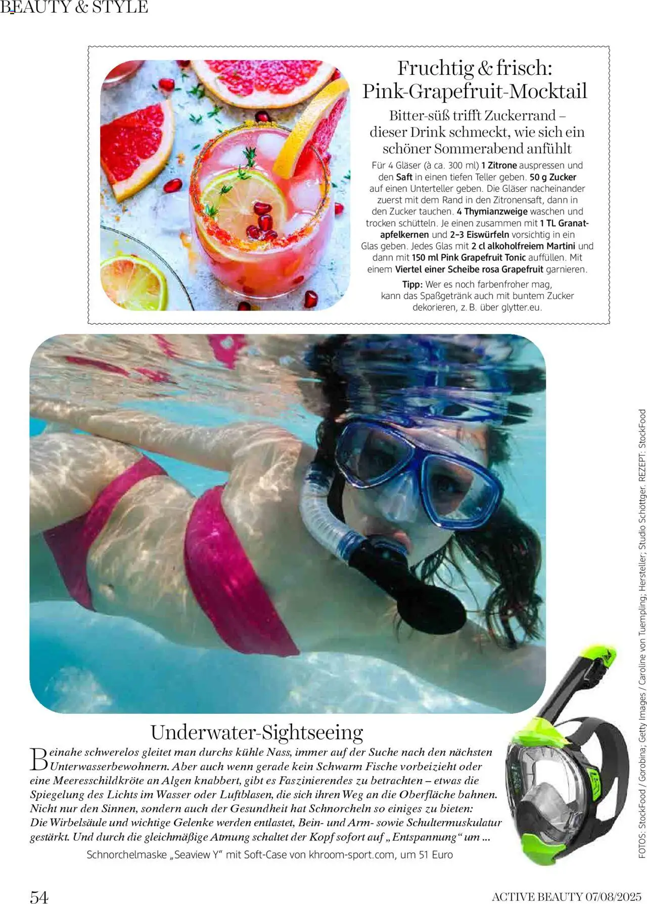 dm drogerie markt Active Beauty Magazin 07-08/2025 gültig ab 03.07.2025 | Seite: 54 | Produkte: Grapefruit, Wasser, Zucker, Zitrone