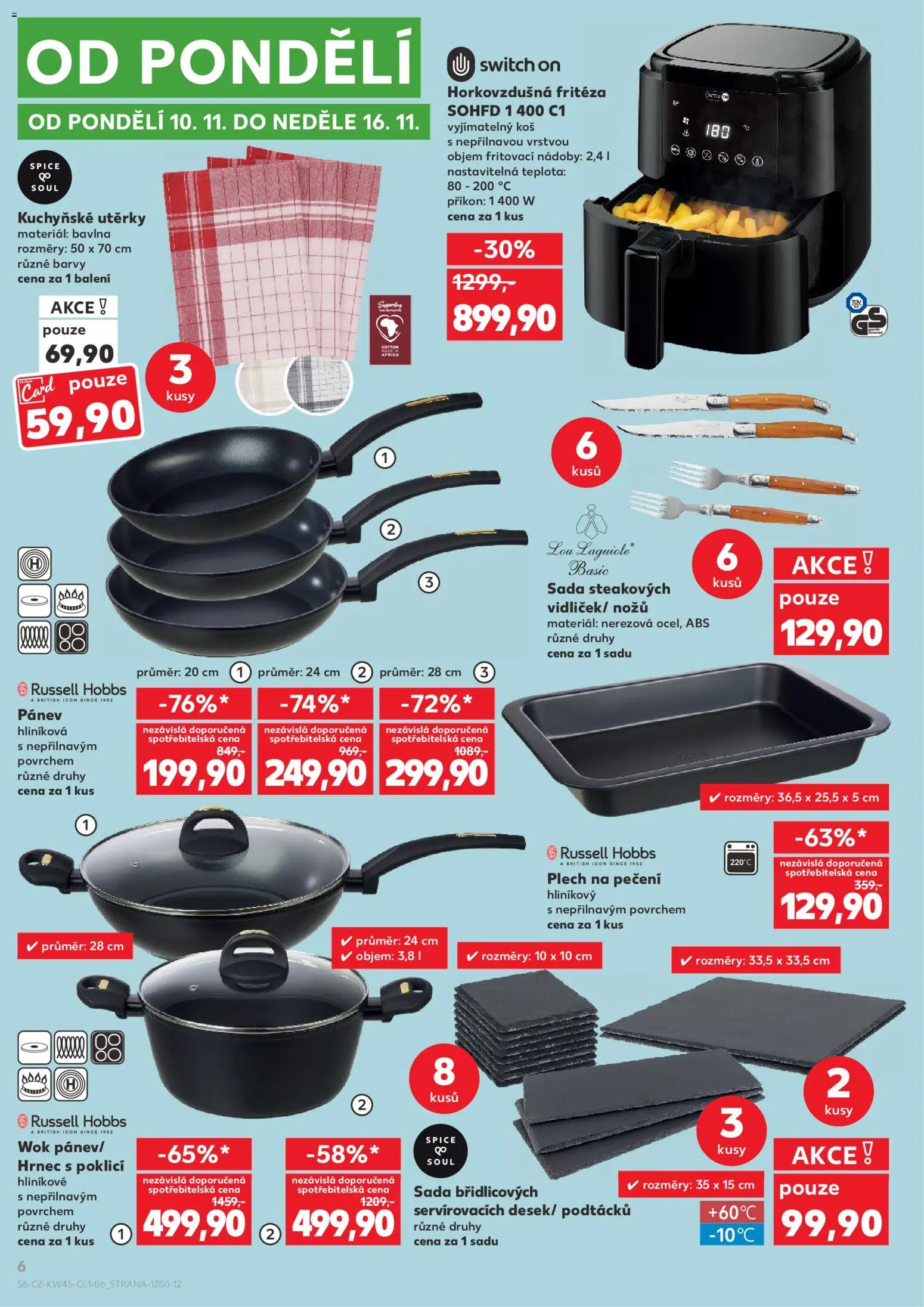Kaufland leták - Ostrava od 05.11.2025 | Strana: 6 | Produkty: Pánev, Kuchyňské utěrky, Hrnec, Koš