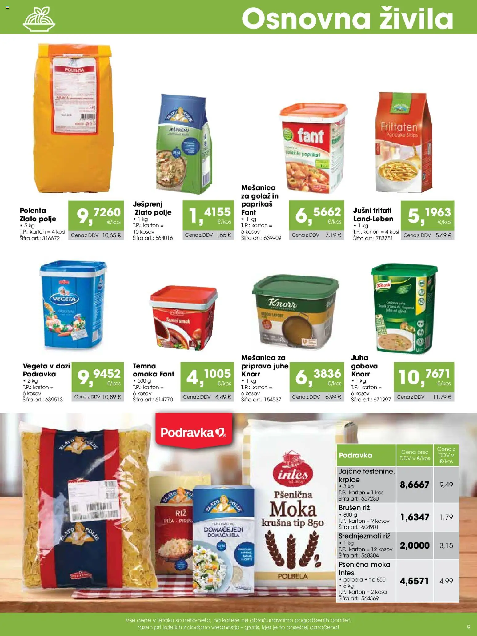 Novi Tuš katalog ponudbe – veljaven od 07.12.2025 | Stran: 9 | Izdelki: Moka, Polenta, Top doble cara, Omaka