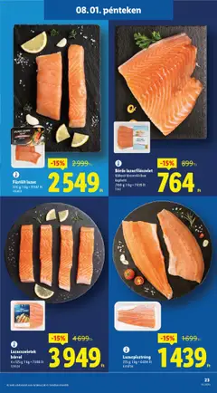 Lidl akciós ujság - amely érvényes a következő dátumtól: 31.07.2025 | Oldal: 23 | Termékek: Lazac