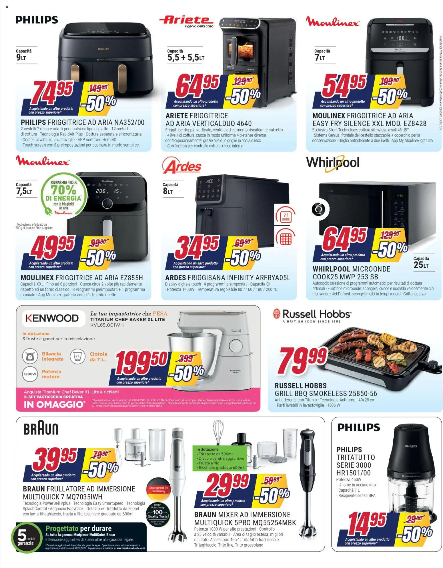 Volantino Trony del 28.04.2026 | Pagina: 19 | Prodotti: Microonde, Friggitrice ad aria, Frullatore, Bilancia