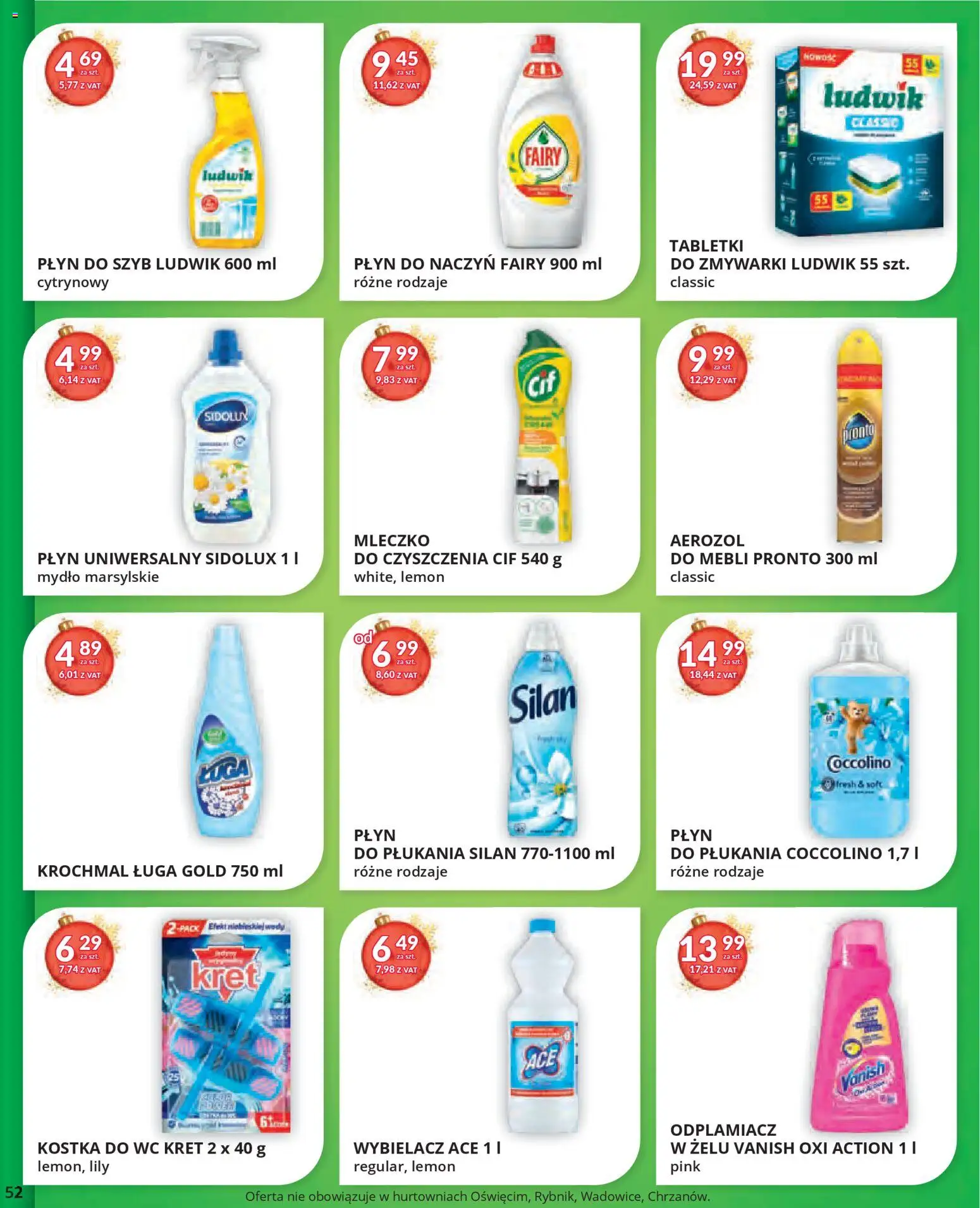 Eurocash Gazetka od 17.11.2025 | Strona: 52 | Produkty: Płyn do naczyń fairy, Coccolino, Fairy, Odplamiacz