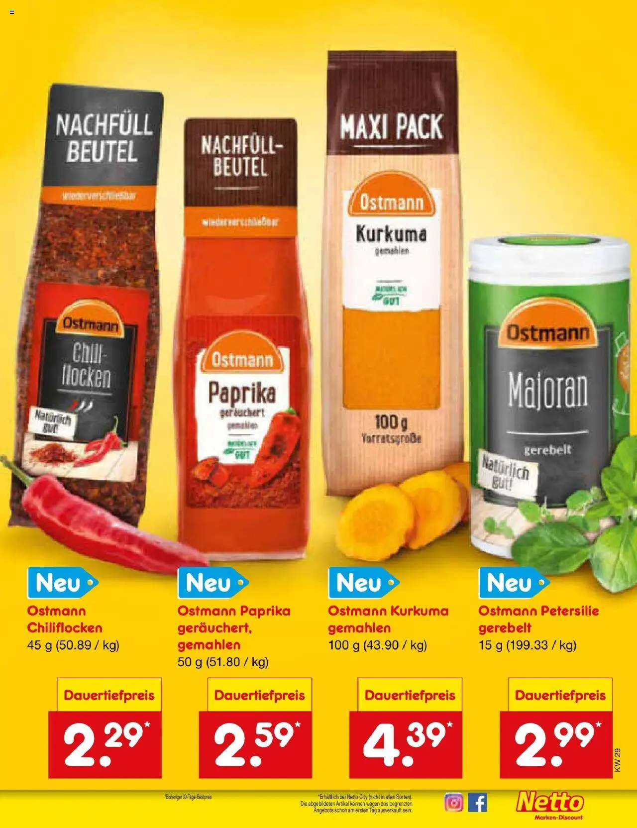 Netto Marken-Discount prospekt Calw-Stammheim	 - gültig ab dem 13.07.2025 | Seite: 15 | Produkte: Paprika, Petersilie, Flocken