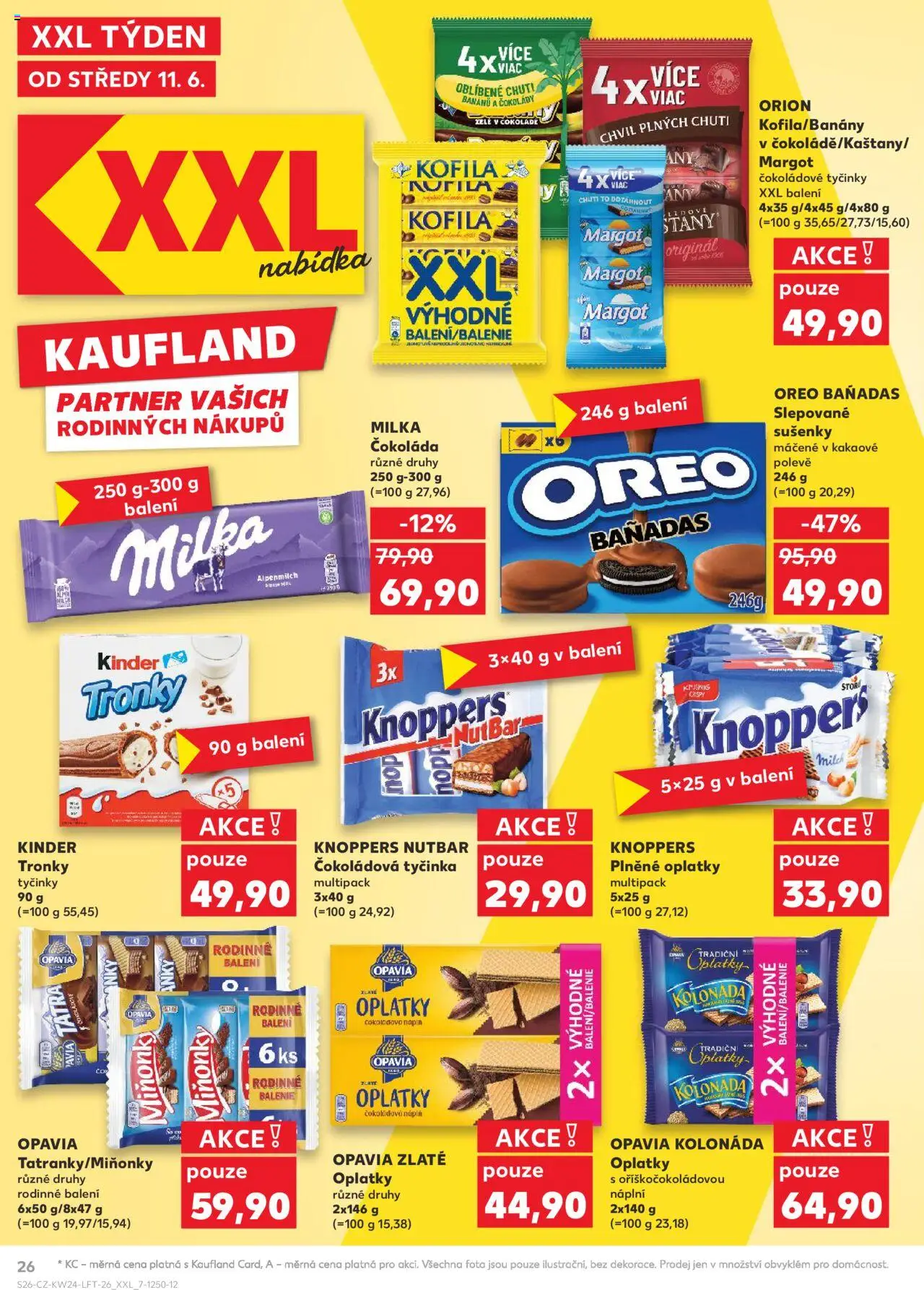 Kaufland leták - Chomutov od 11.06.2025 | Strana: 26 | Produkty: Čokoláda milka, Knoppers, Oreo, Sušenky