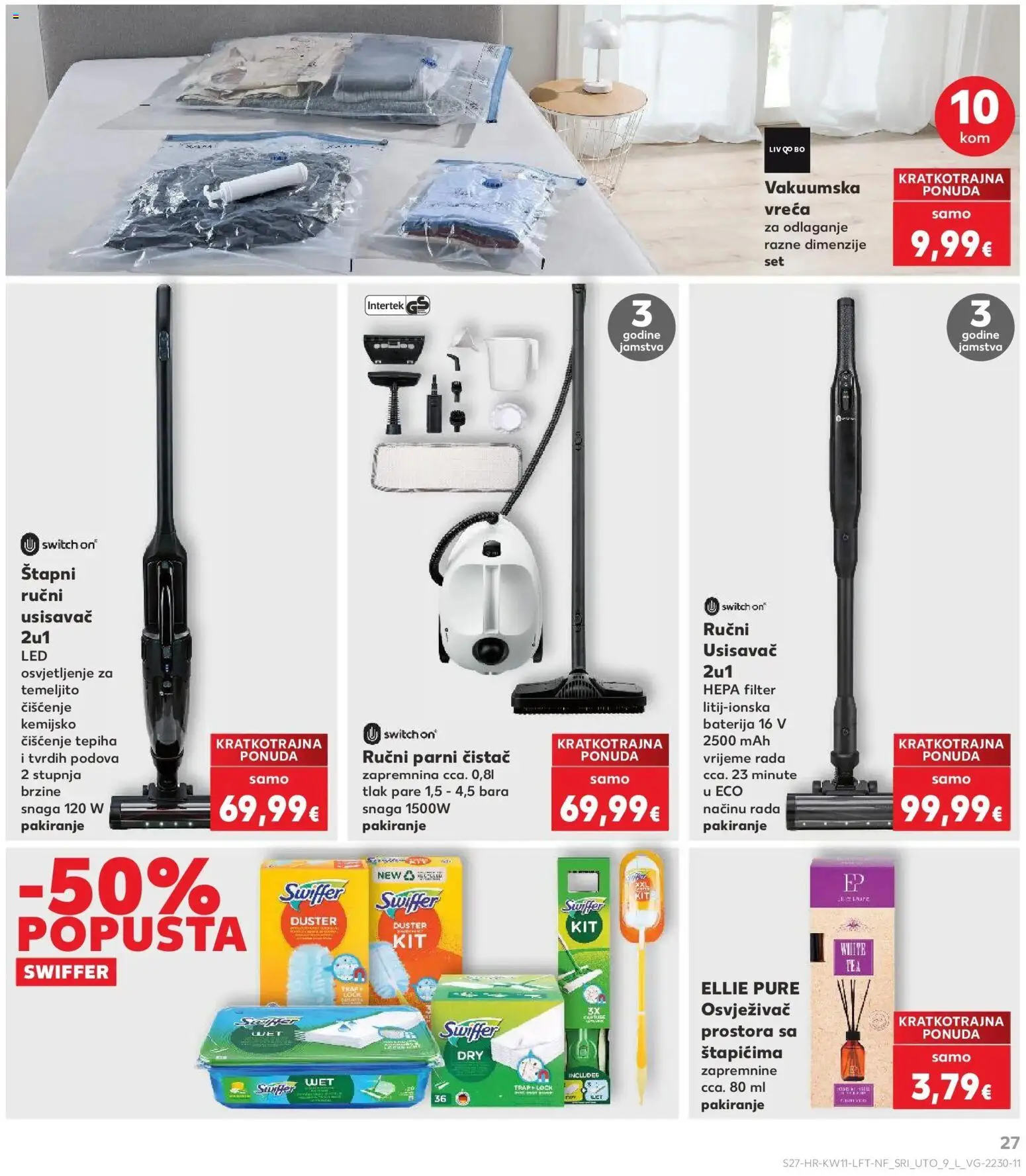 Kaufland katalog | vrijedi od 10.03.2026 | Stranica: 27 | Proizvodi: Usisavač, Baterija, Osvježivač prostora, Parni čistač