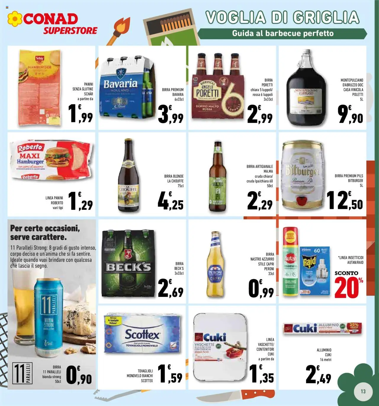 Volantino Conad del 13.08.2025 | Pagina: 13 | Prodotti: Panini senza glutine, Alluminio, Griglia, Vaschette