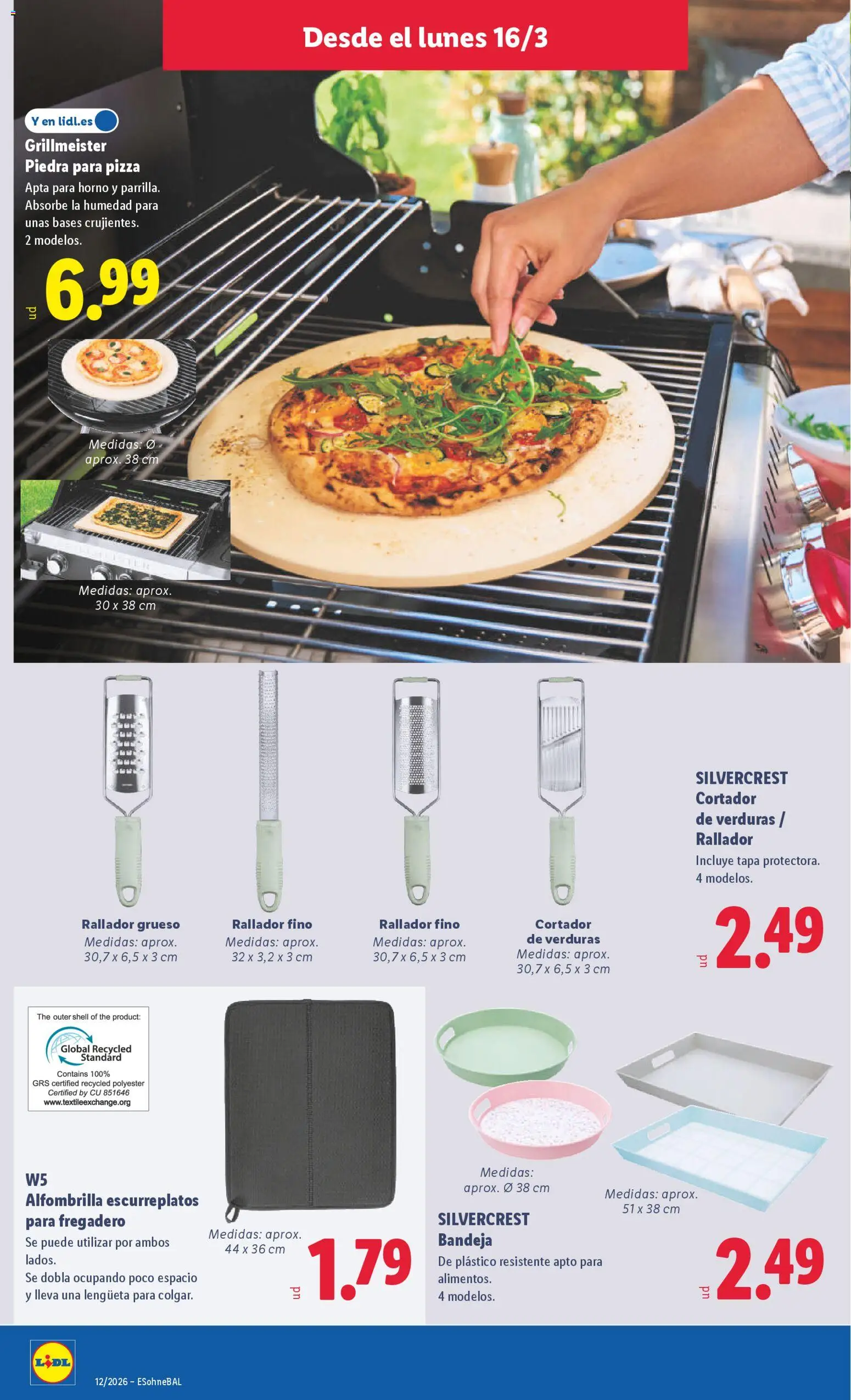 Lidl folleto de bazar │ válido desde el 16.03.2026 | Página: 8 | Productos: Fregadero, Alfombrilla, Pizza, Bandeja
