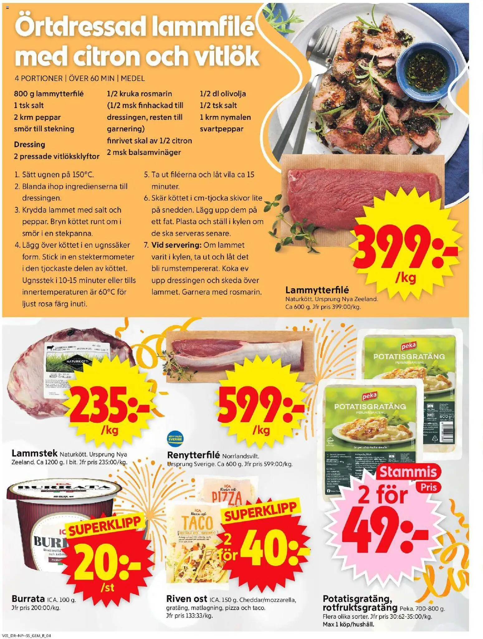 ICA Supermarket reklamblad aktuell från 30.12.2025 | Sida: 4 | Produkter: Gem, Burrata, Peppar, Ugnen