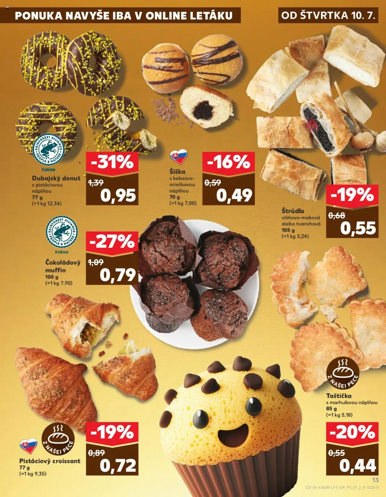 Kaufland Partizánske │ platný od 10.07.2025 | Strana: 13 | Produkty: Donut, Croissant, Kakao