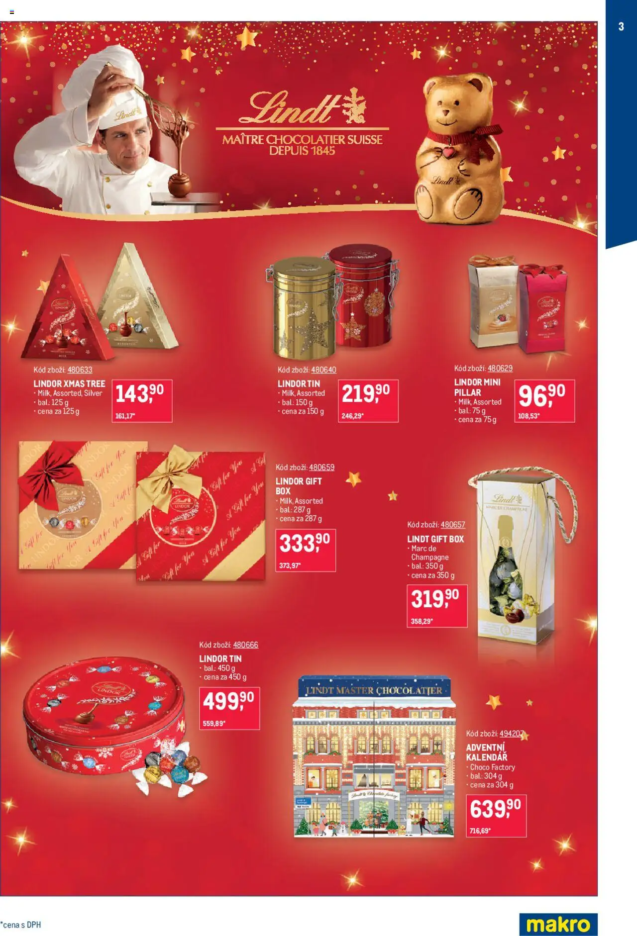 Makro leták - Mikulášské čokolády od 08.10.2025 | Strana: 3 | Produkty: Box, Adventní kalendář, Kalendář, Champagne