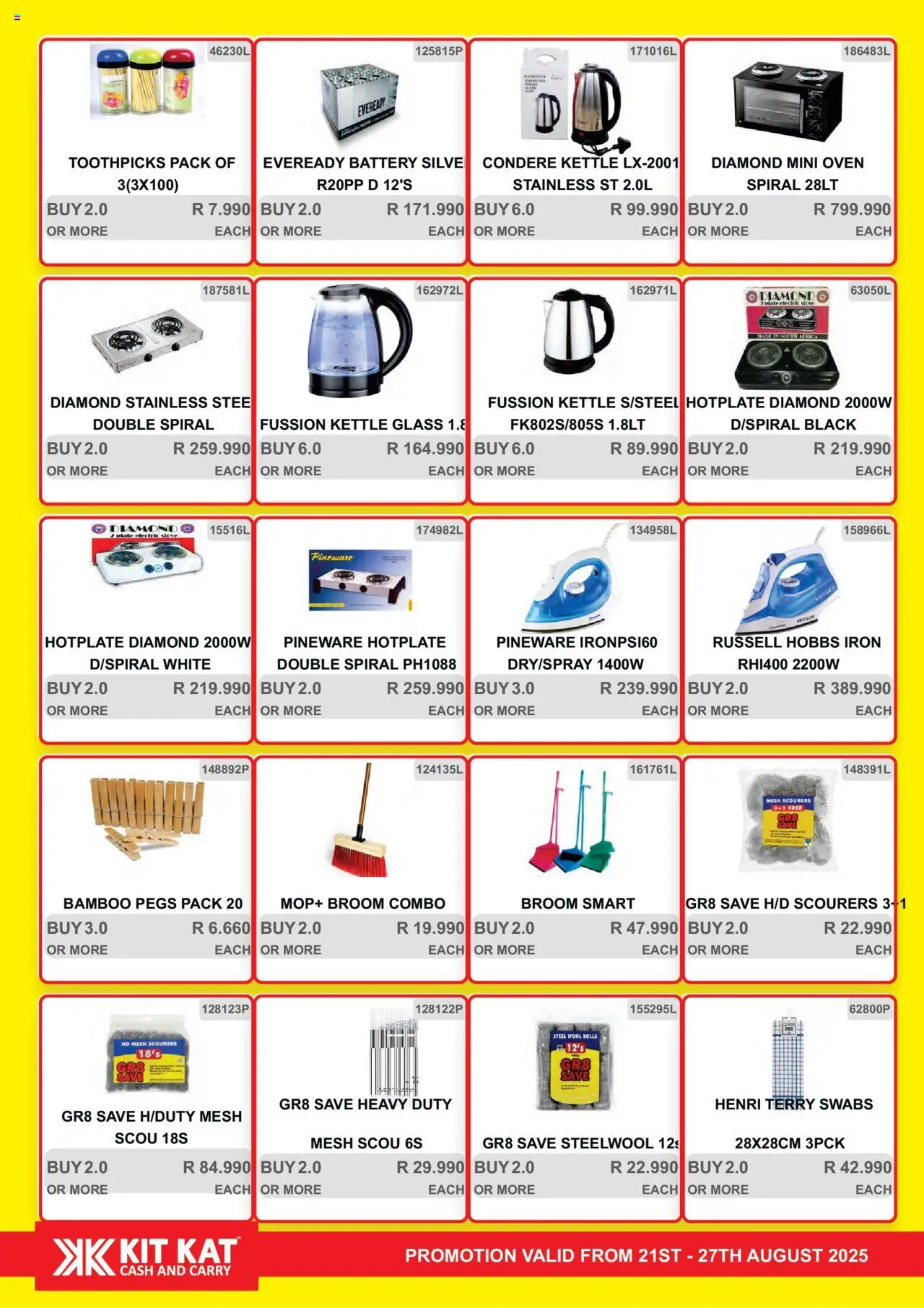 KIT KAT Cash & Carry Weekly Traders Special │ valid from 21.08.2025 | Page: 32 | Products: Oven, Broom, Mop, Steel wool