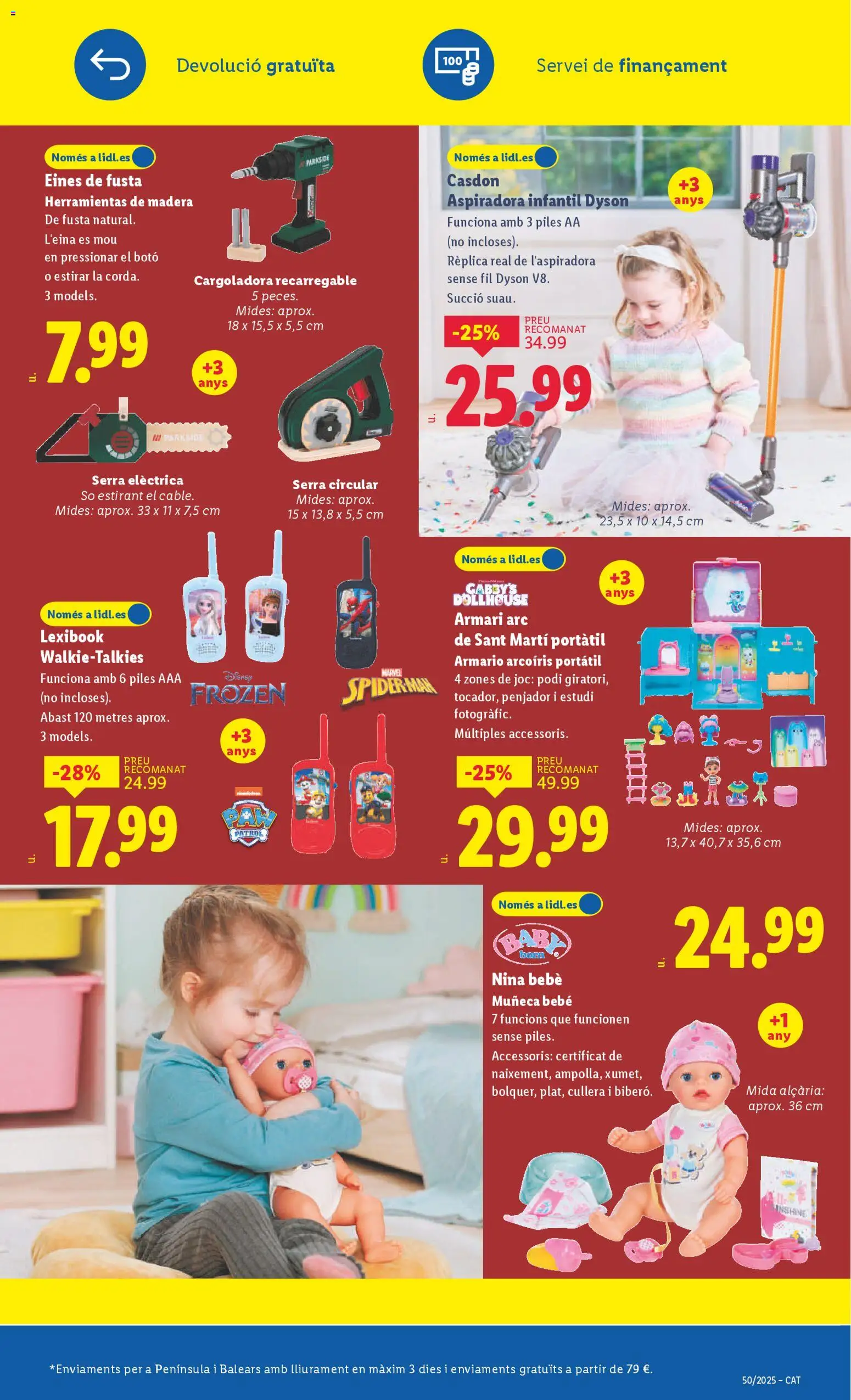 Lidl folleto de bazar │ válido desde el 08.12.2025 | Página: 3 | Productos: Muñeca, Cable, Aspiradora, Armario