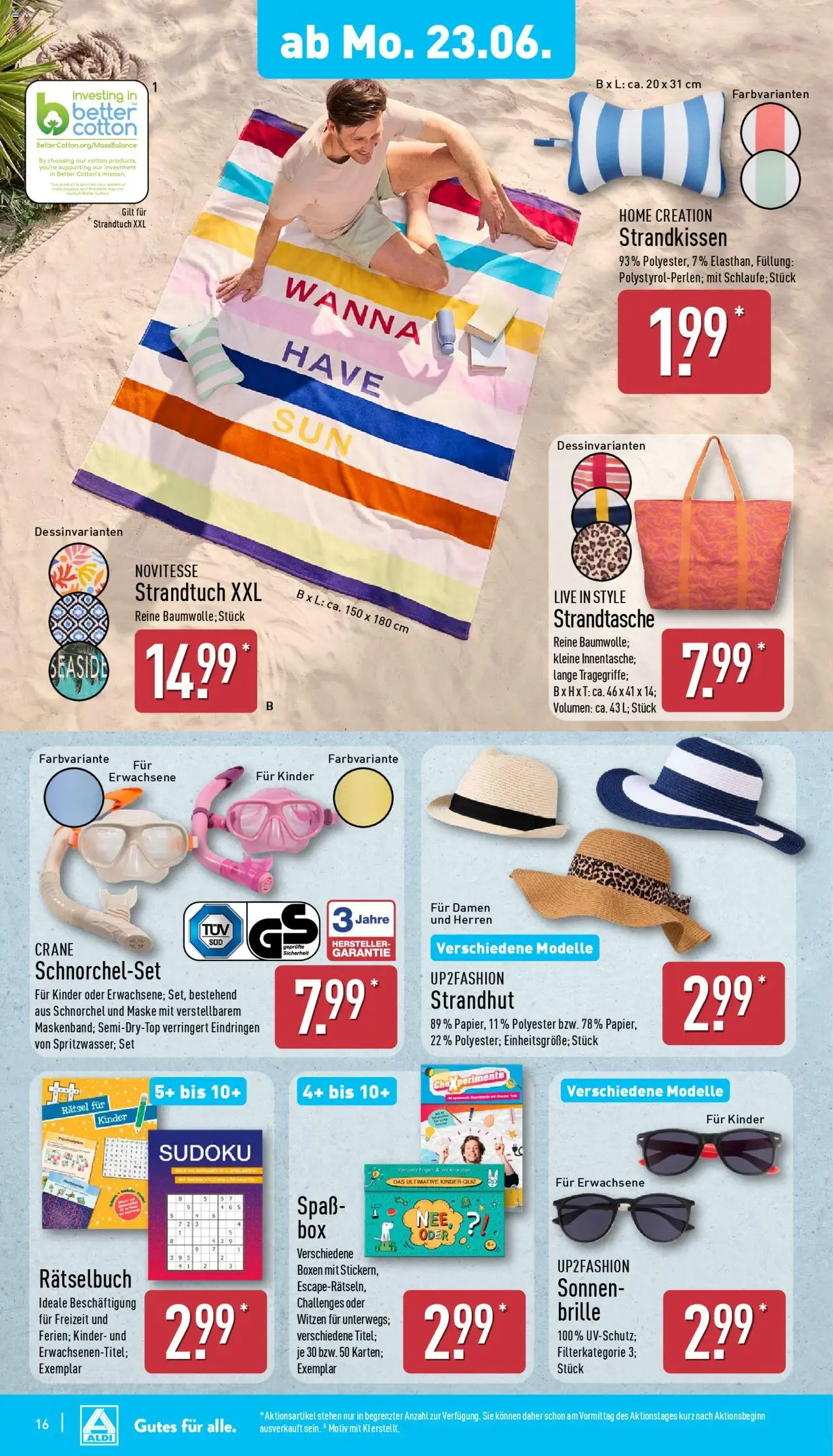 Aldi Prospekt 	 - gültig ab dem 23.06.2025 | Seite: 20 | Produkte: Up2fashion, Box, Maske, Brille