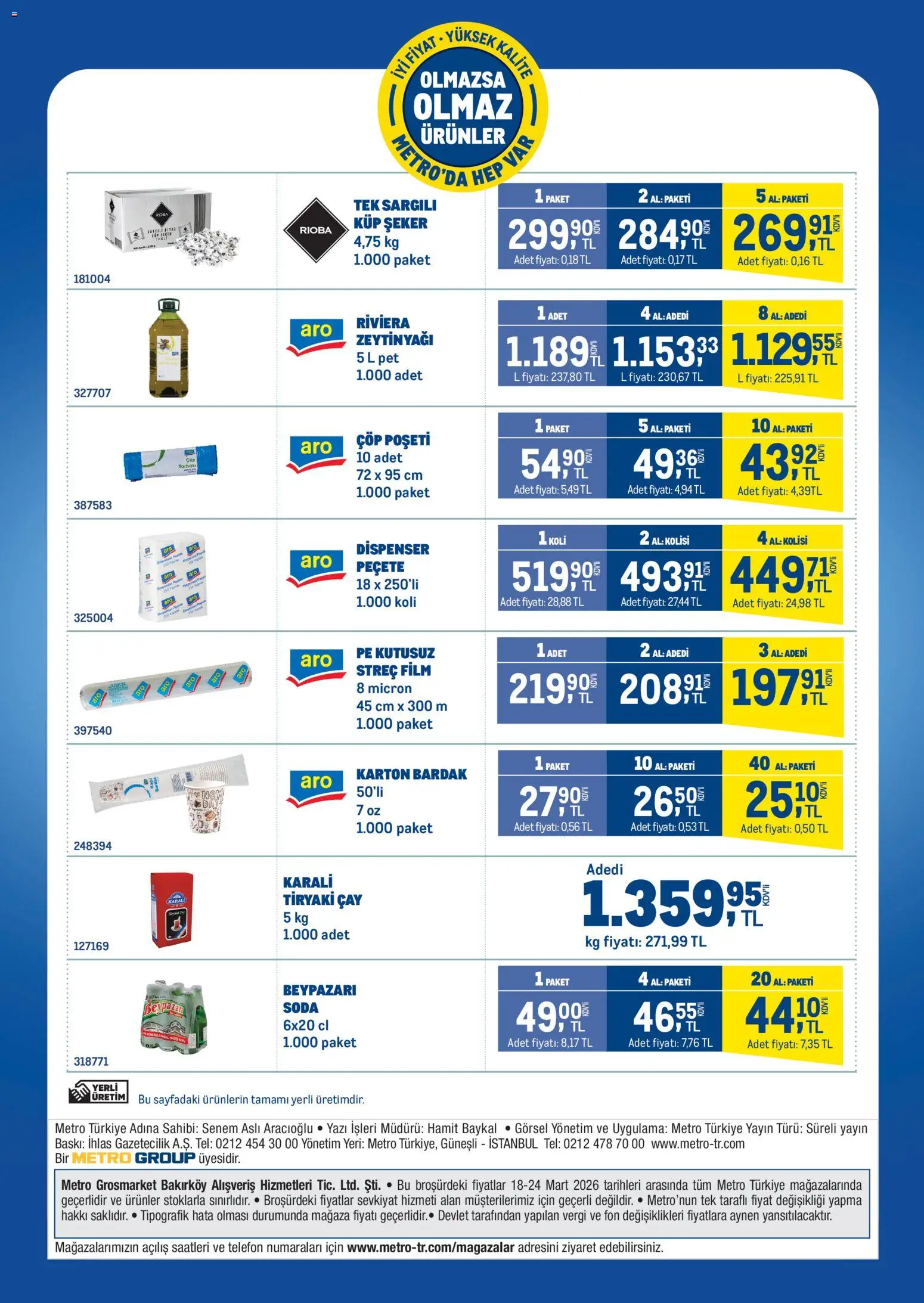Metro - Olmazsa Olmaz Ürünler - 18.03.2026 tarihinden itibaren geçerlidir | Sayfa: 4 | Ürünler: Çay, Şeker, Zselatin, Soda