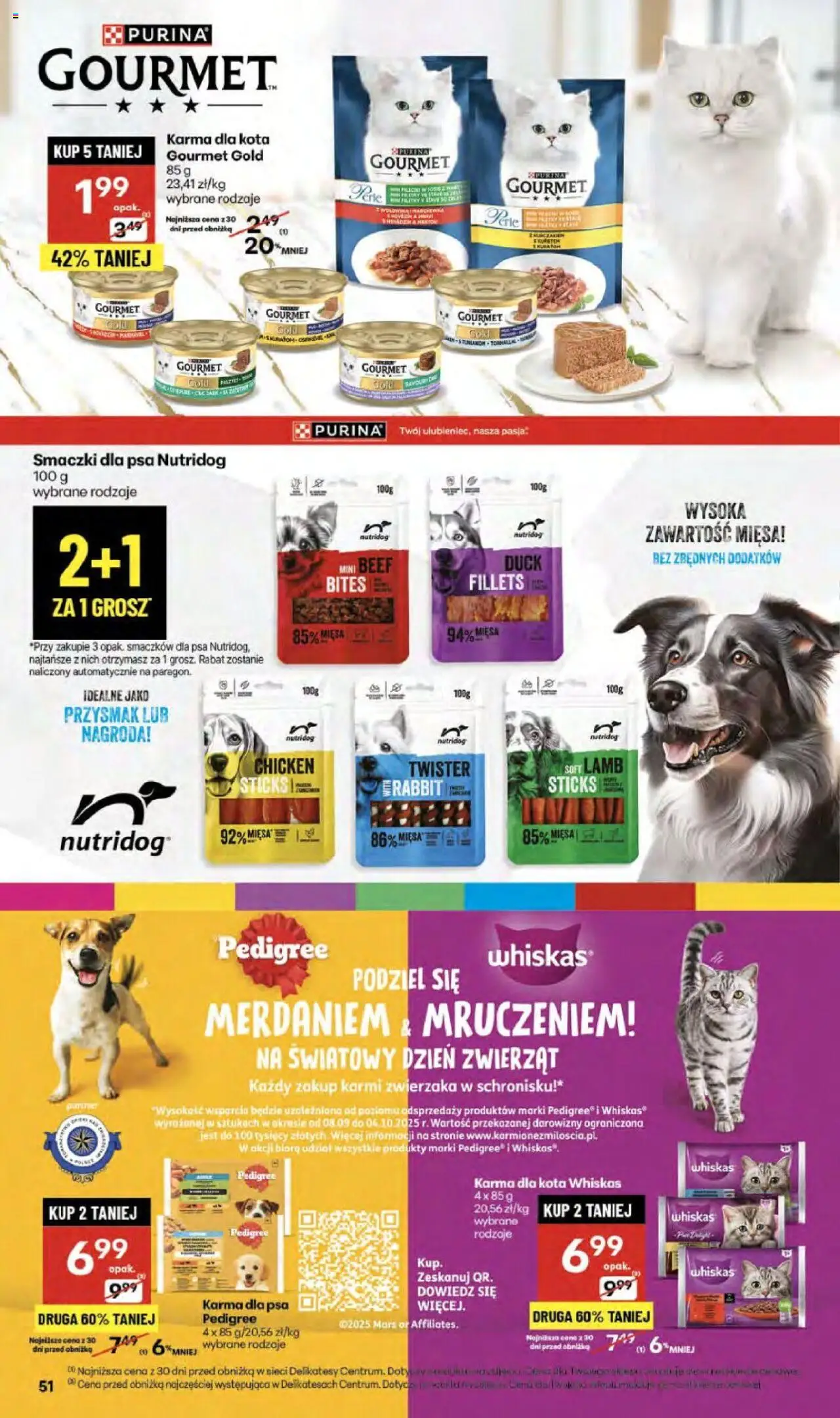 Delikatesy Centrum Gazetka od 02.10.2025 | Strona: 51 | Produkty: Delikatesy, Pedigree, Karma dla kota, Karma dla psa