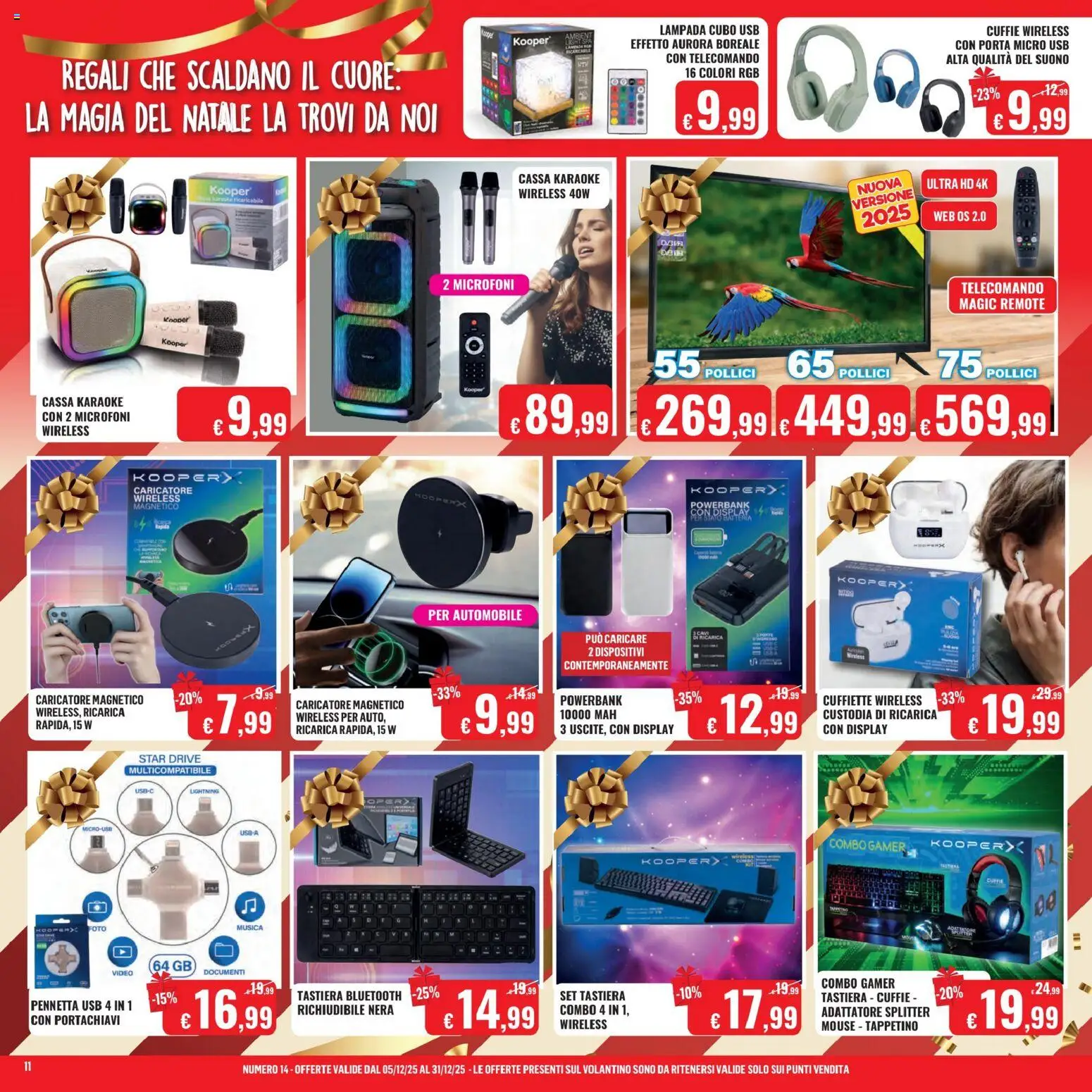 Volantino Satur del 05.12.2025 | Pagina: 11 | Prodotti: Telecomando, Mouse, USB, Lampada